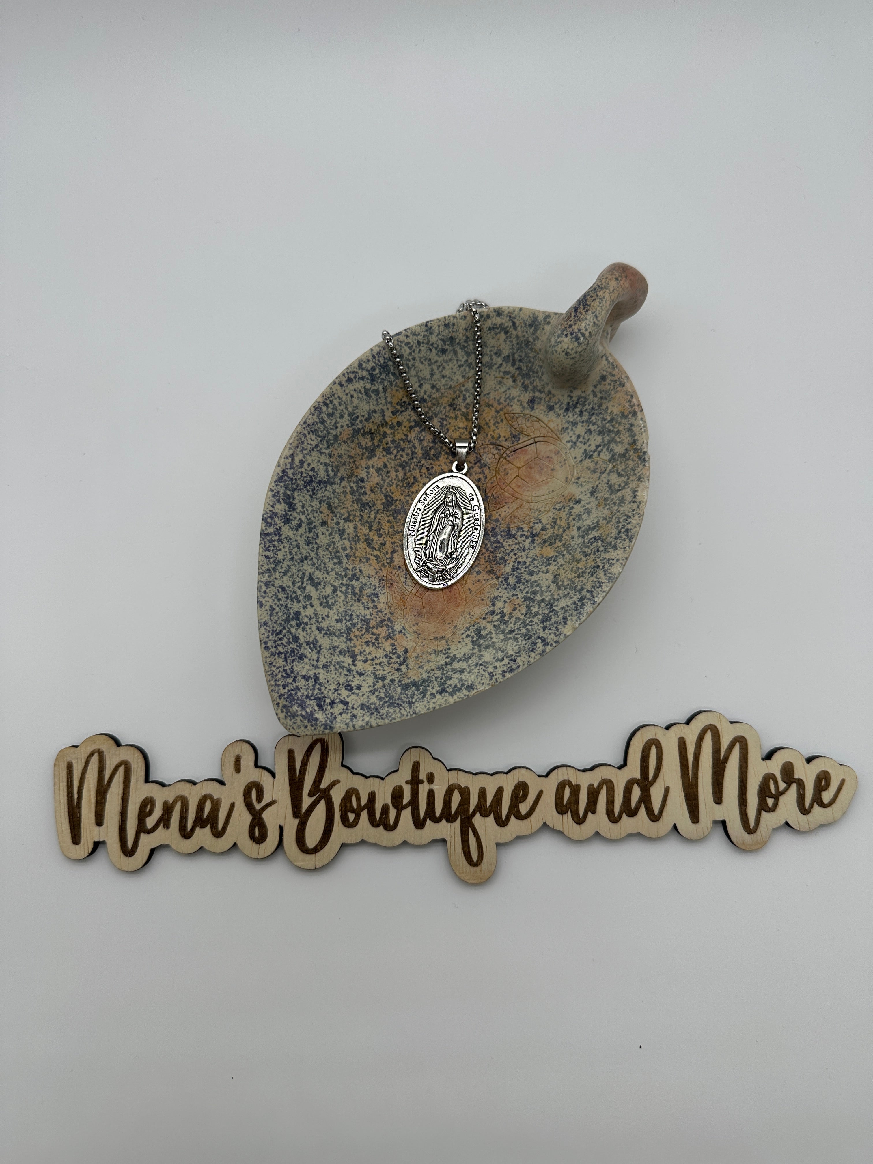 Virgen de Guadalupe Pendant Necklace- Silver