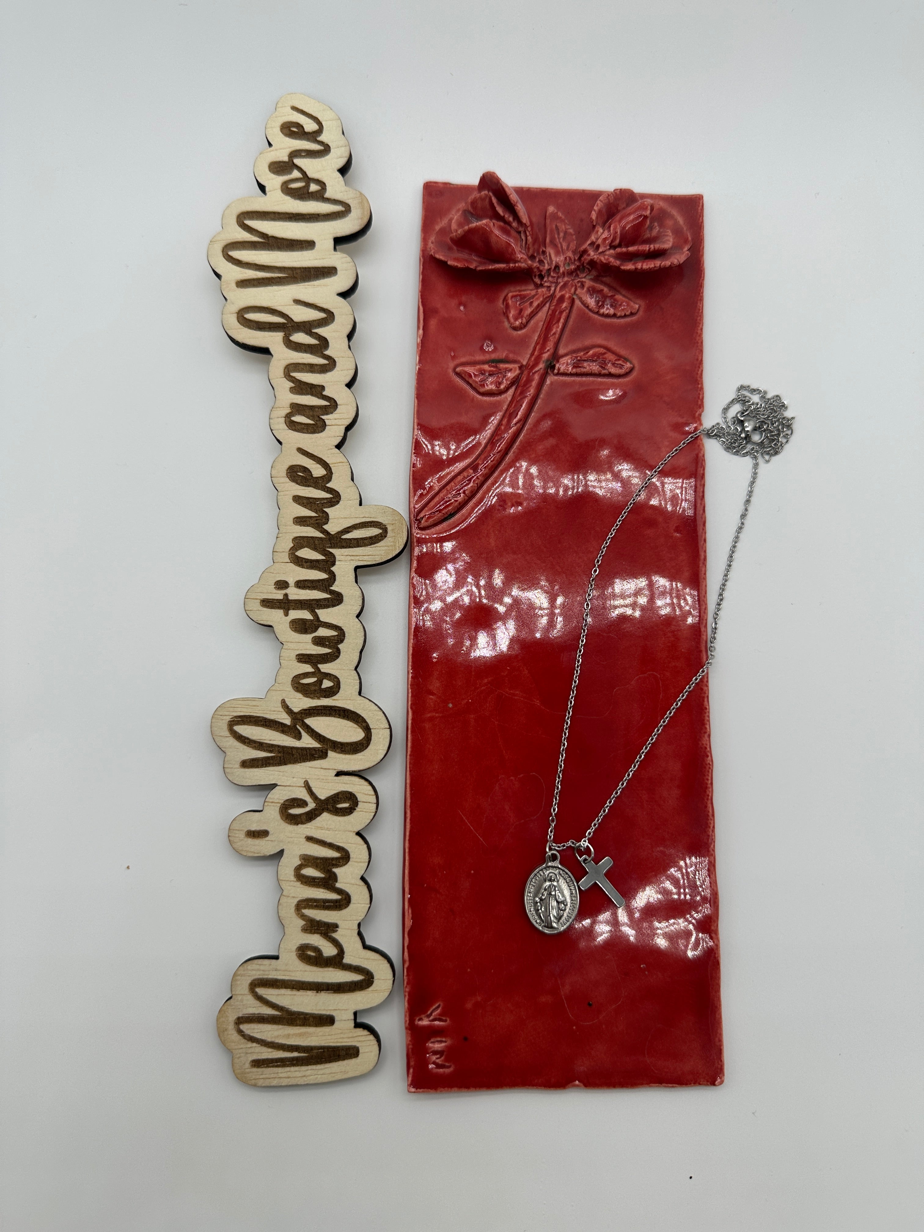 Miraculous Mary Charm Necklace- Silver