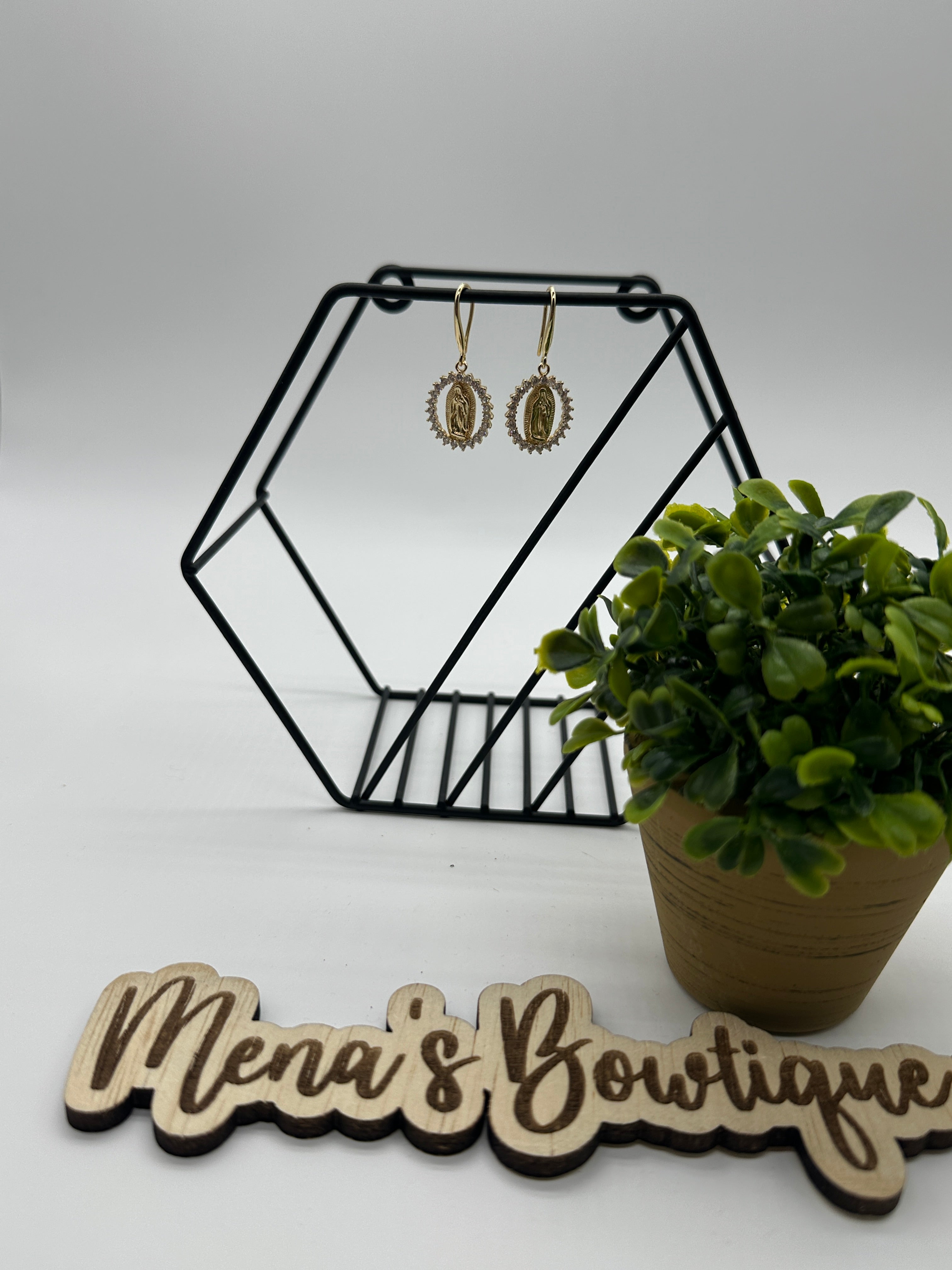 Virgen de Guadalupe- Cubic Zirconia Necklaces & Earrings Assortment- Gold