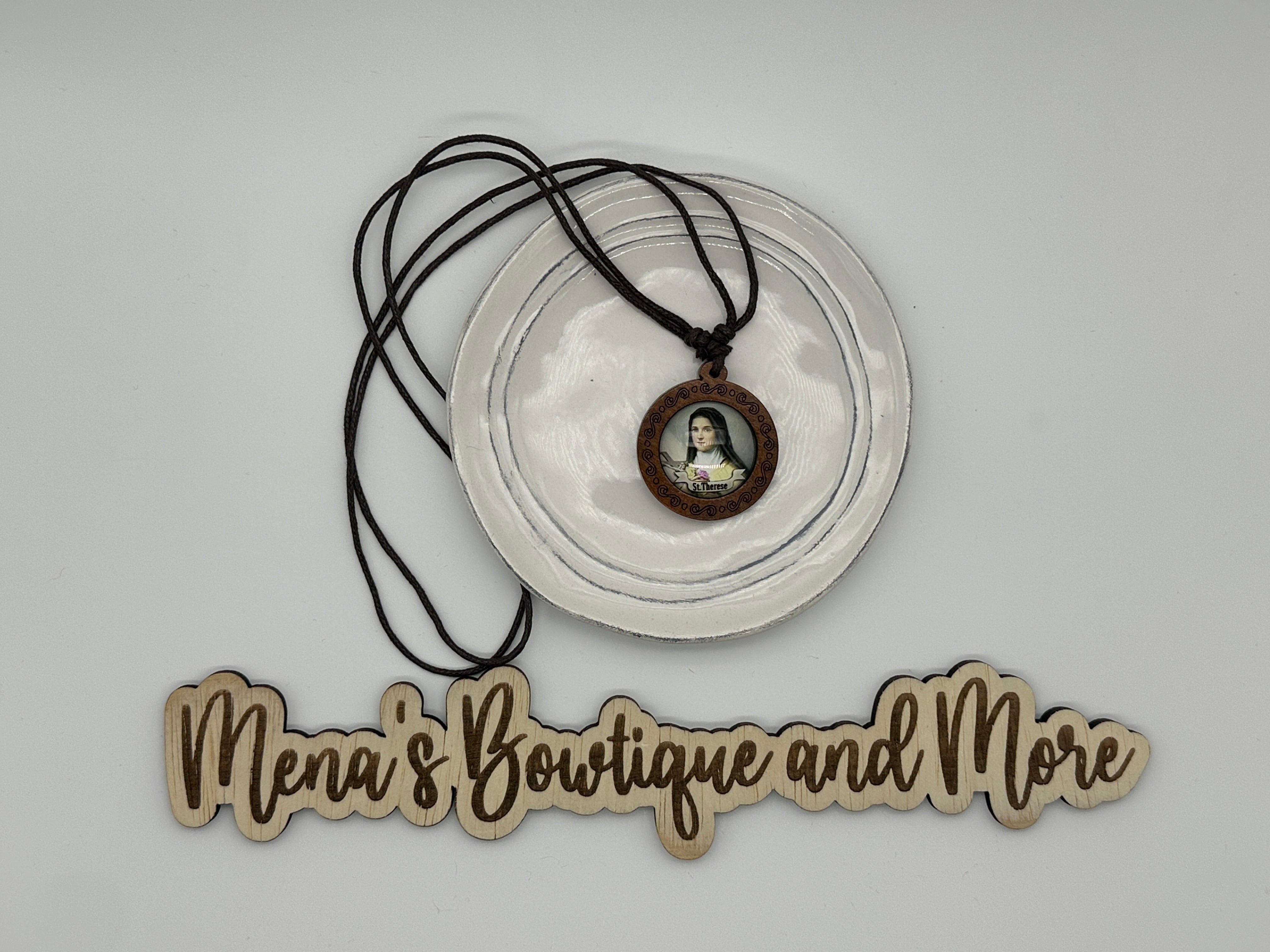 St. Therese Wooden Necklace
