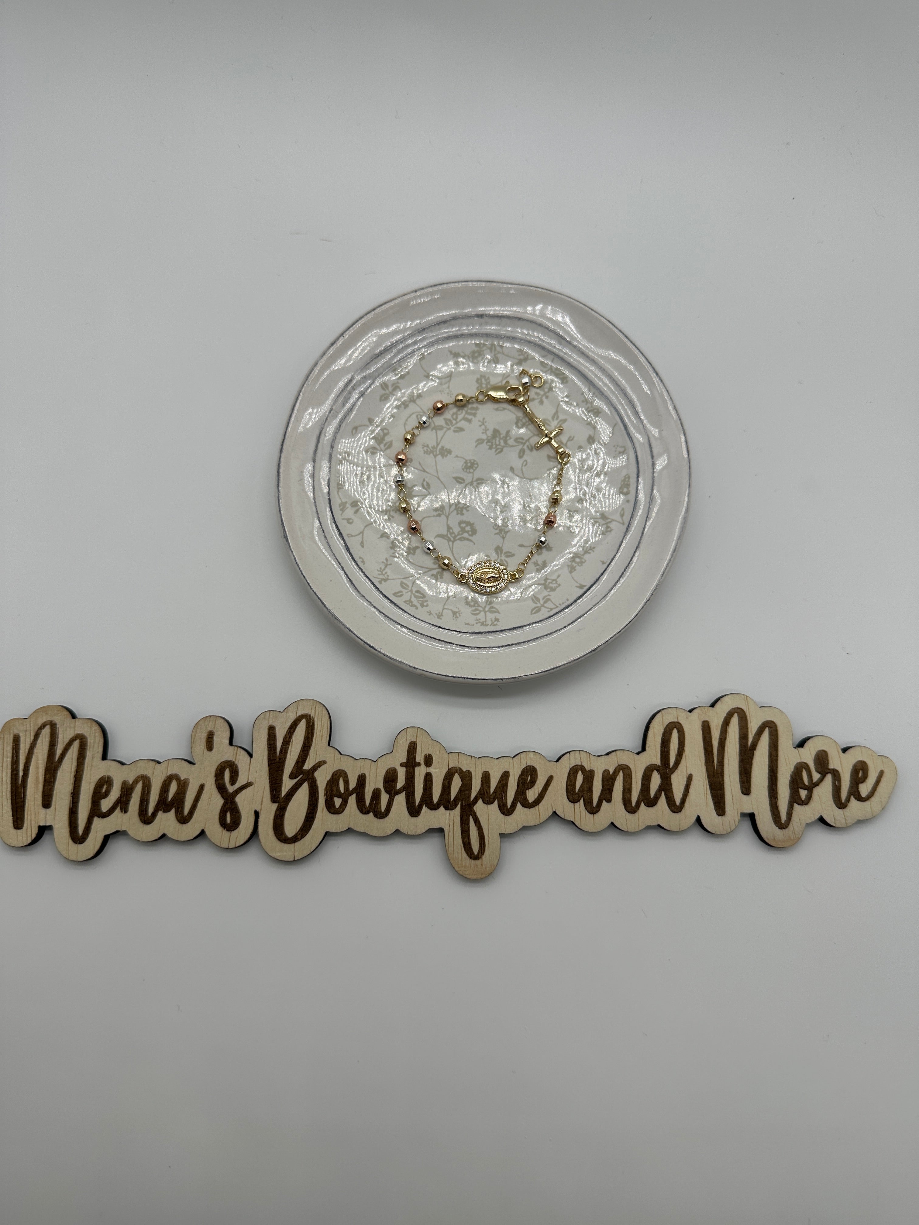 Virgen de Guadalupe Decade Rosary Bracelet- Gold