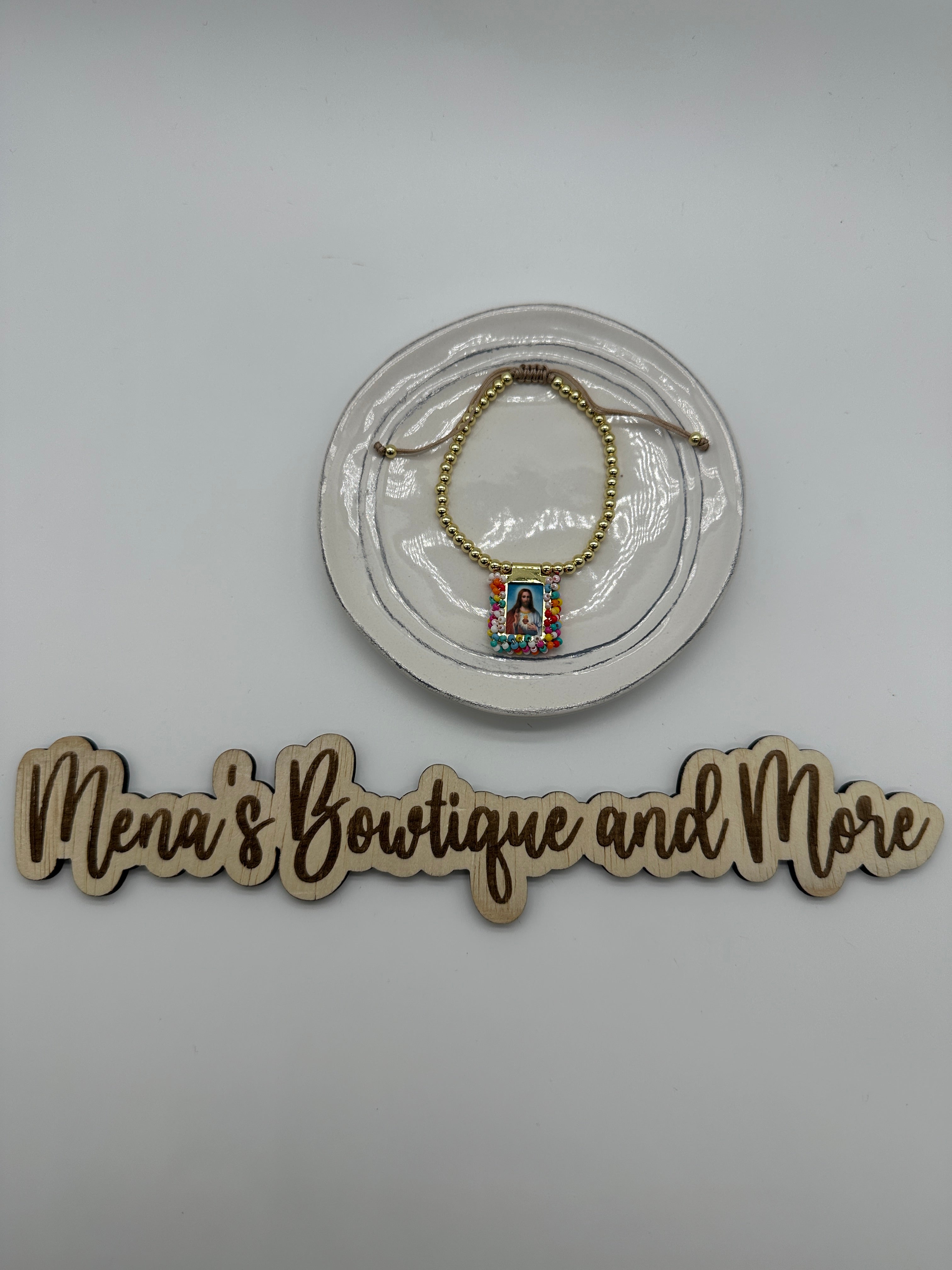 Faith Beaded Bracelet- Gold