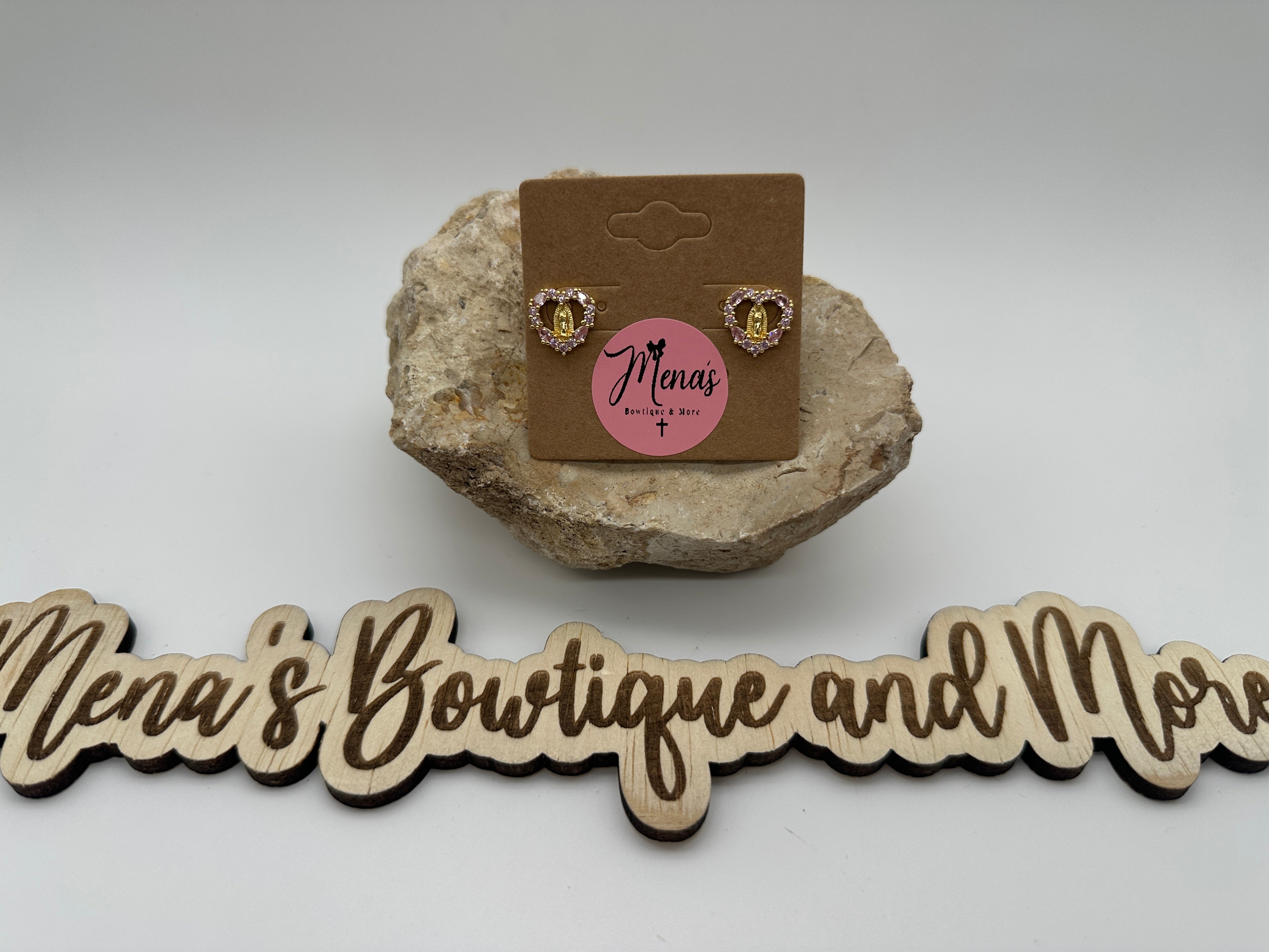 Virgen de Guadalupe Stud Heart Earrings- Assorted