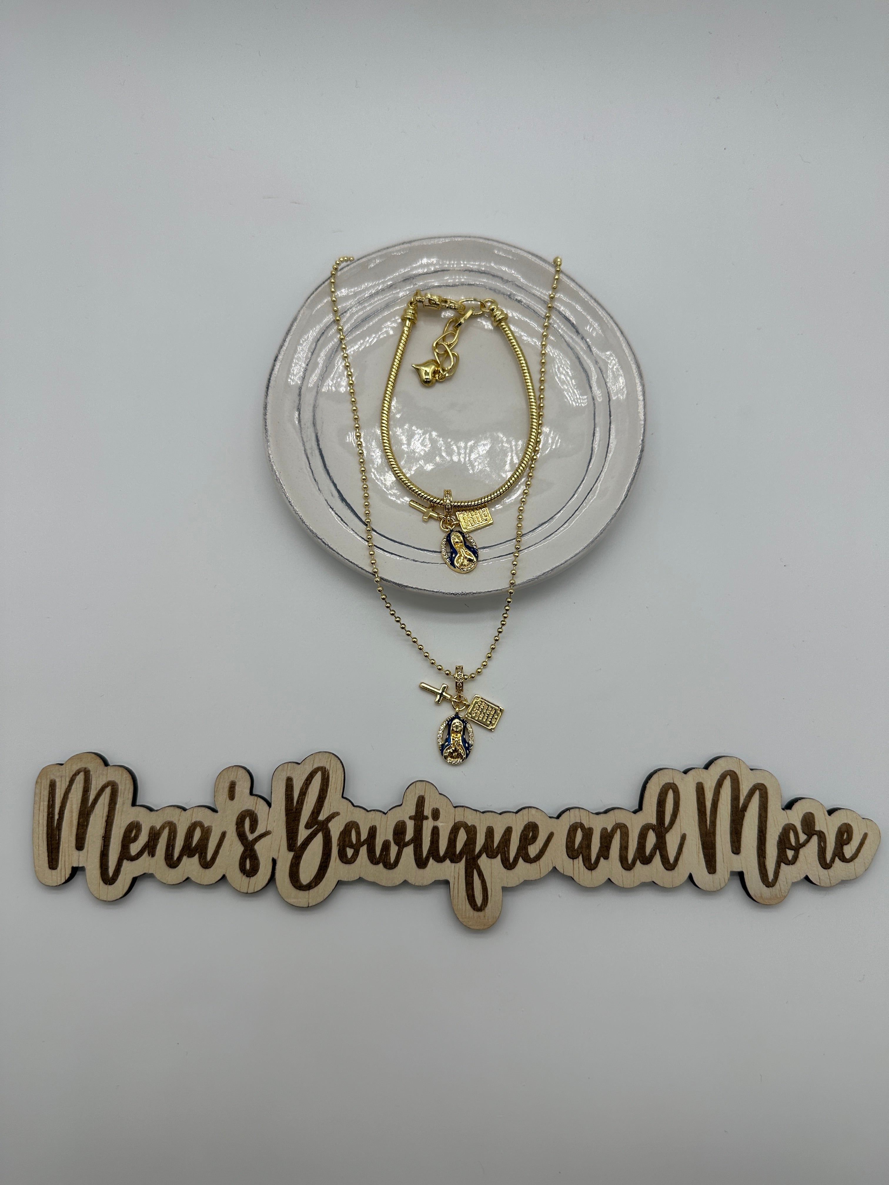 Virgen de Guadalupe Charm Set- Gold