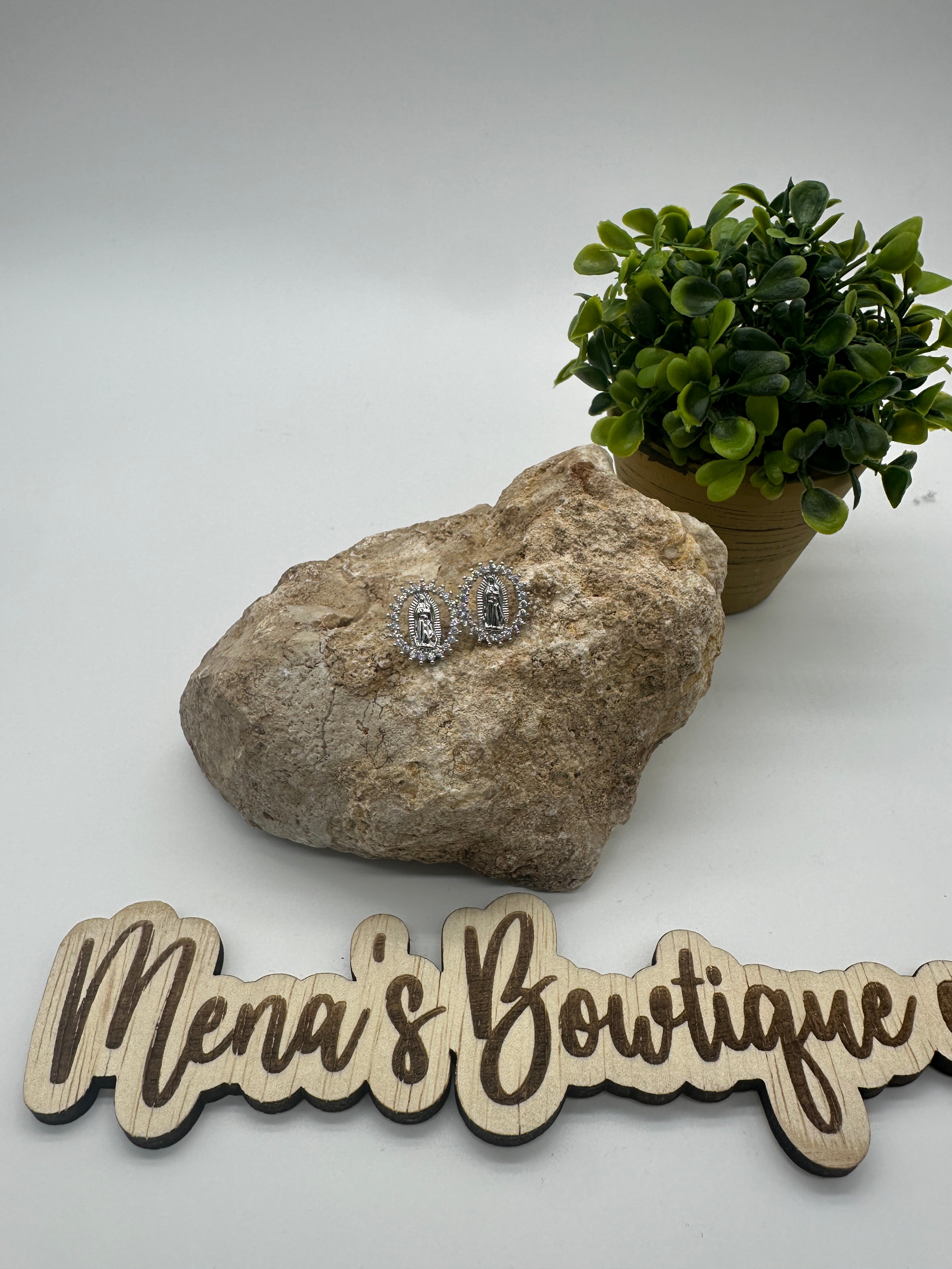 Virgen de Guadalupe- Cubic Zirconia Necklaces & Earrings Assortment- Silver