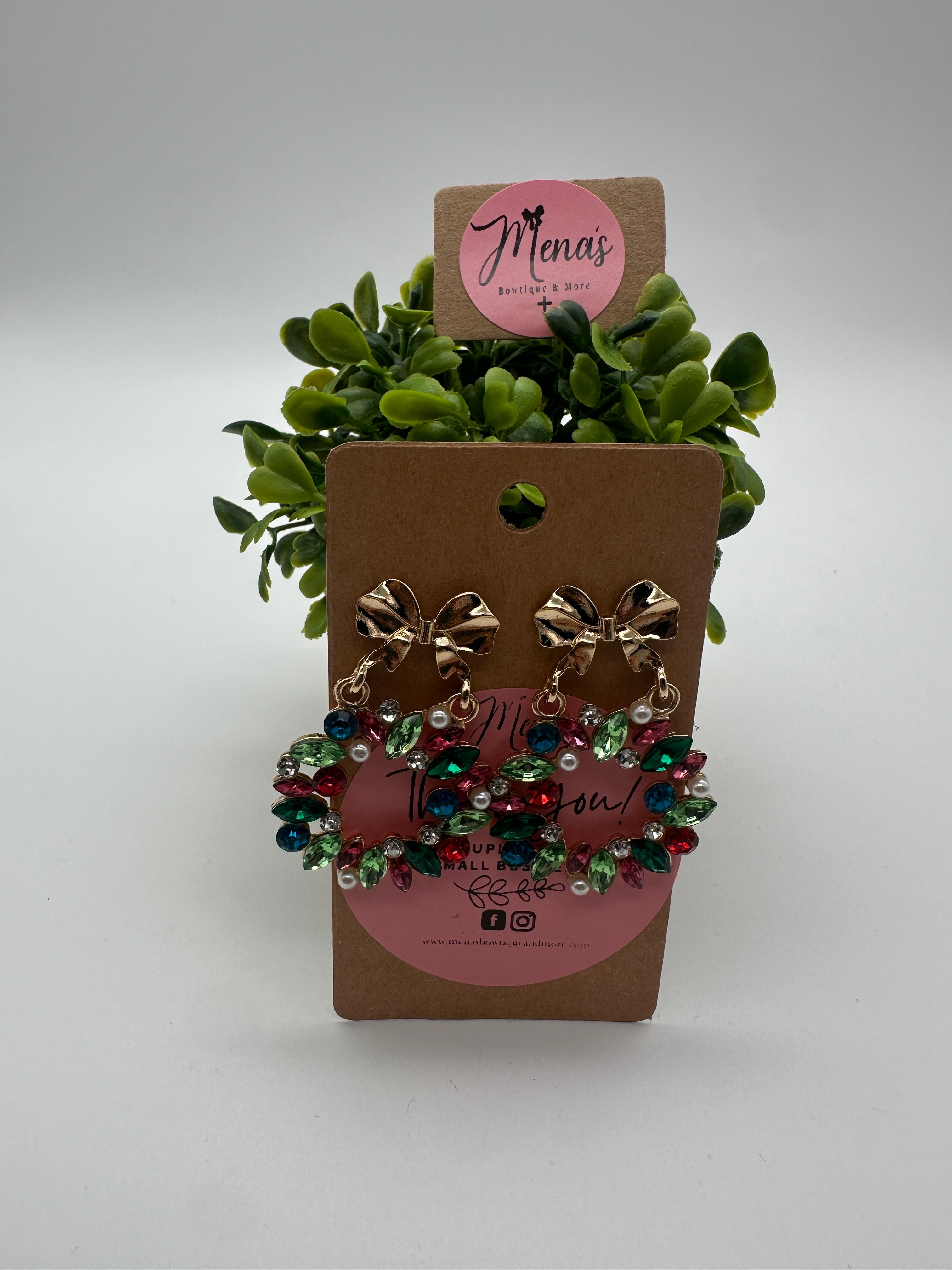 Christmas Wreath Dangle Earrings