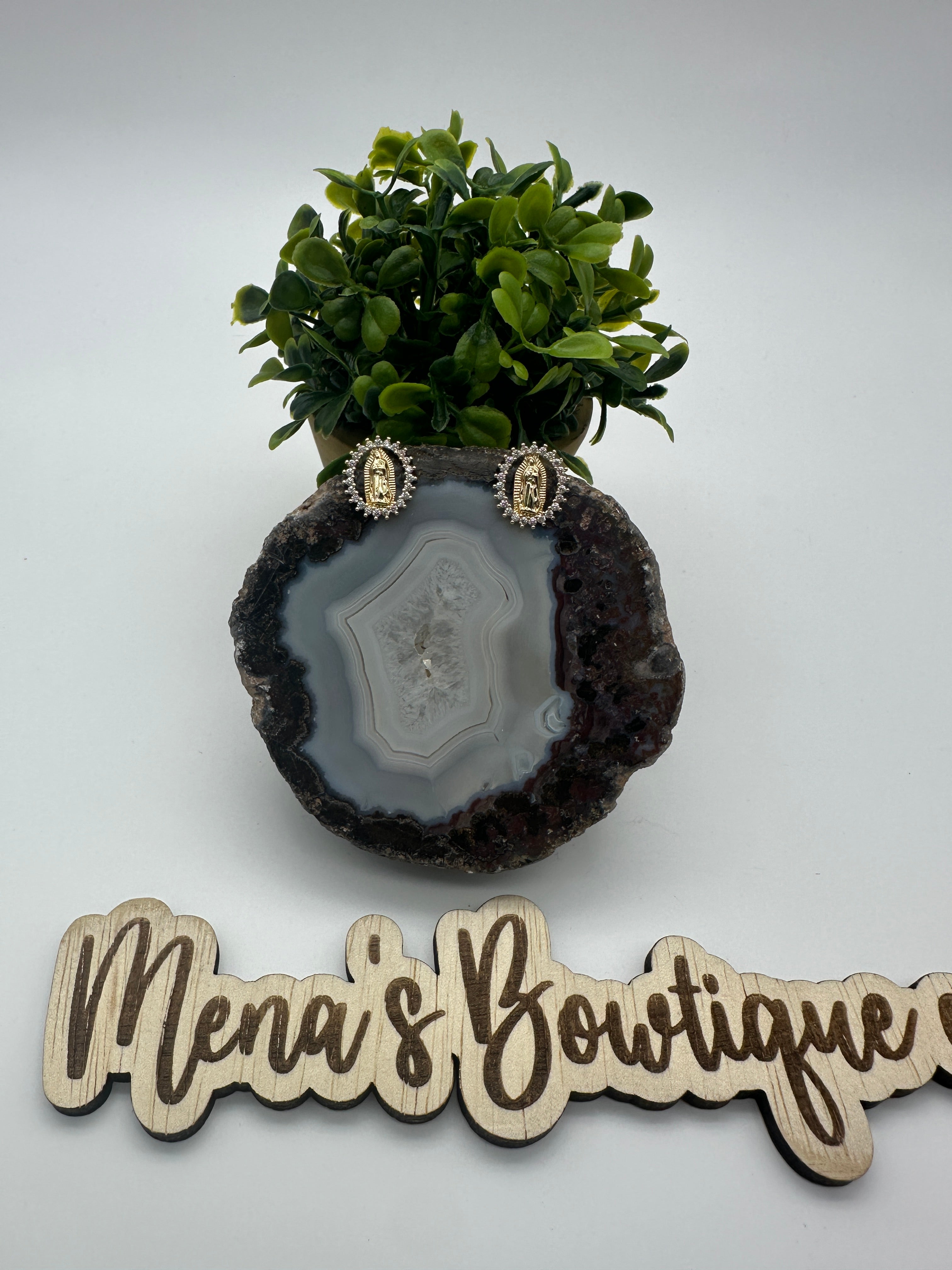 Virgen de Guadalupe- Cubic Zirconia Necklaces & Earrings Assortment- Gold