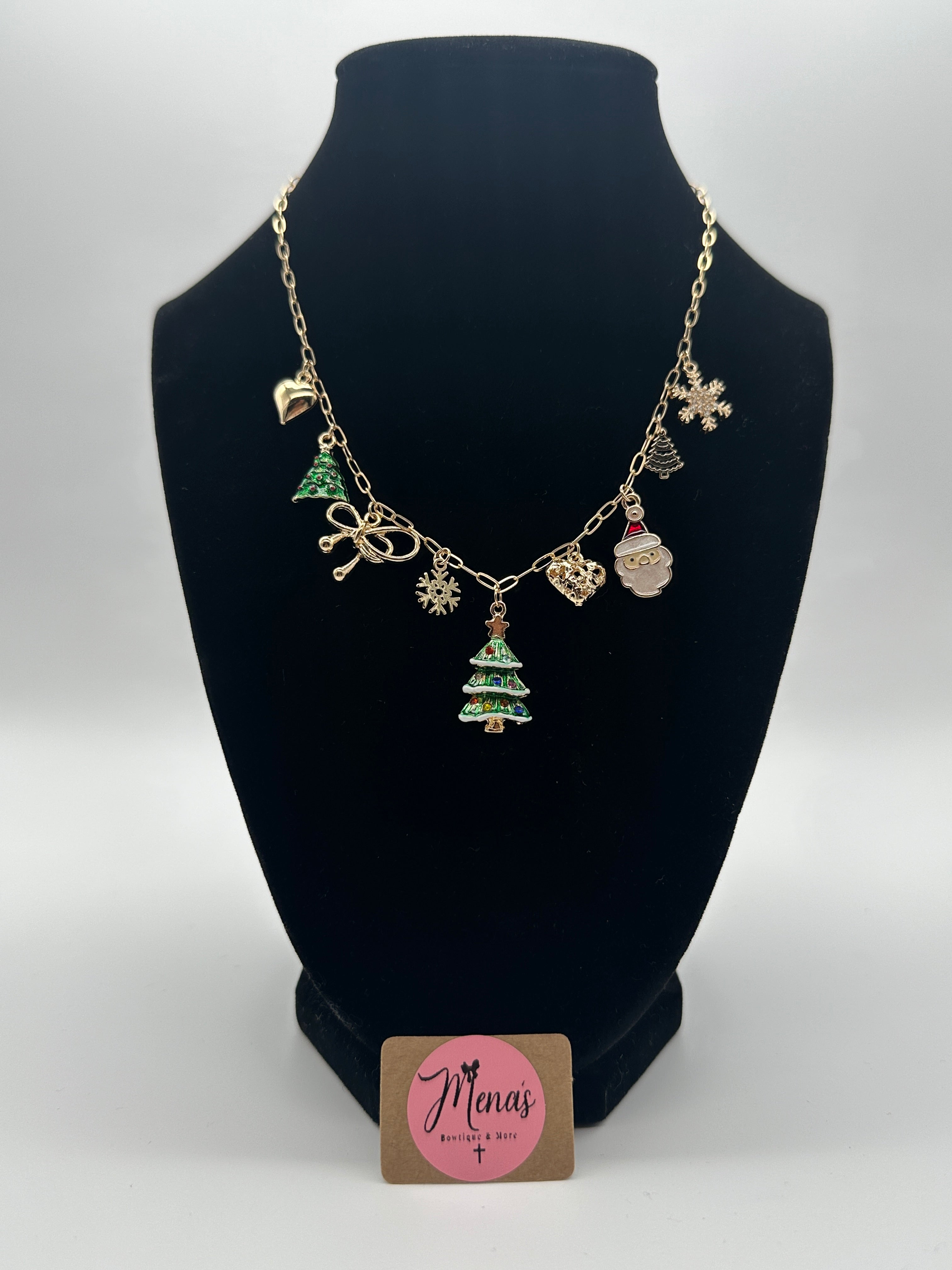 Christmas Gold Charm Necklace (Gold)