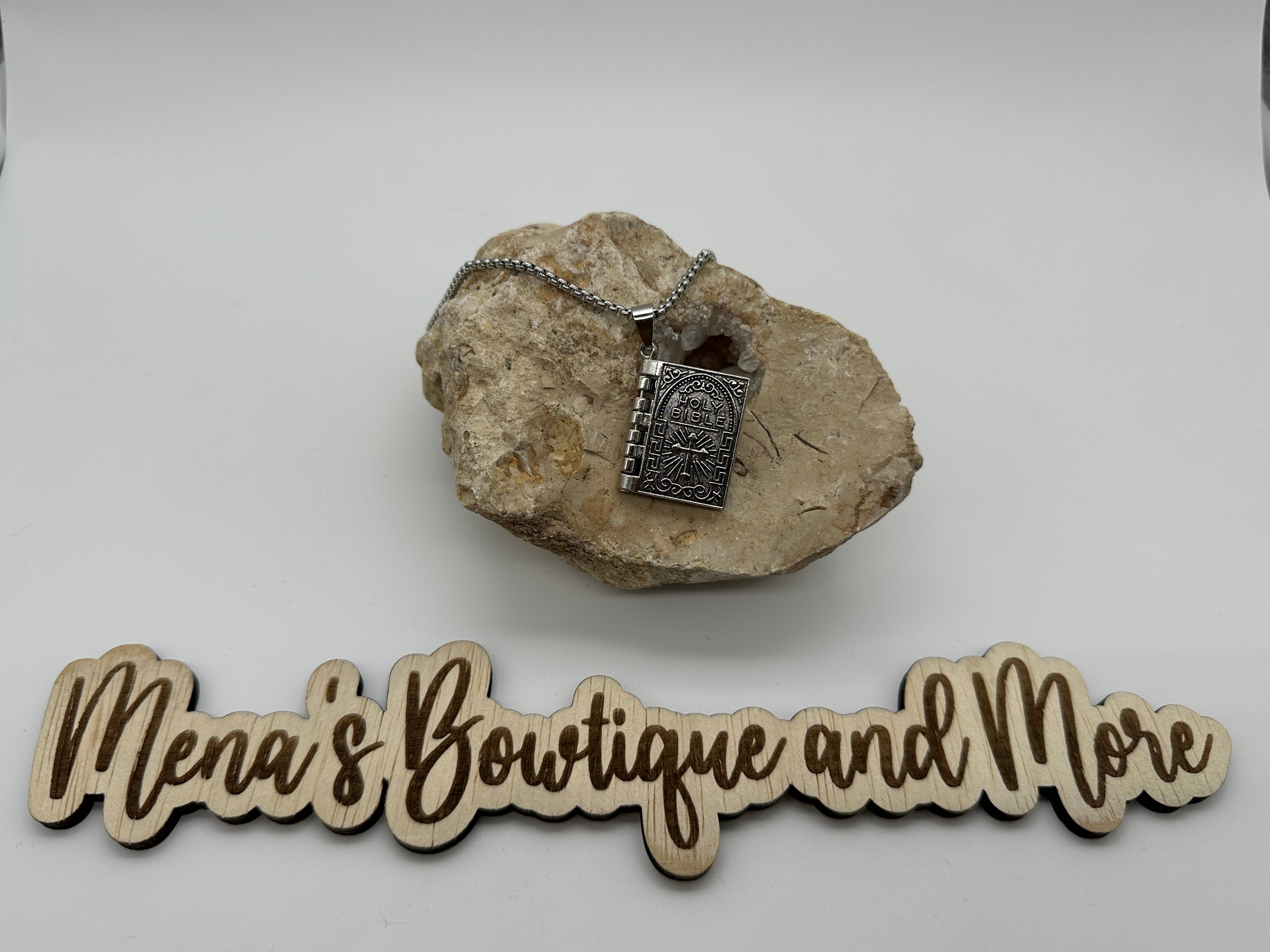 Holy Bible Necklace- Silver