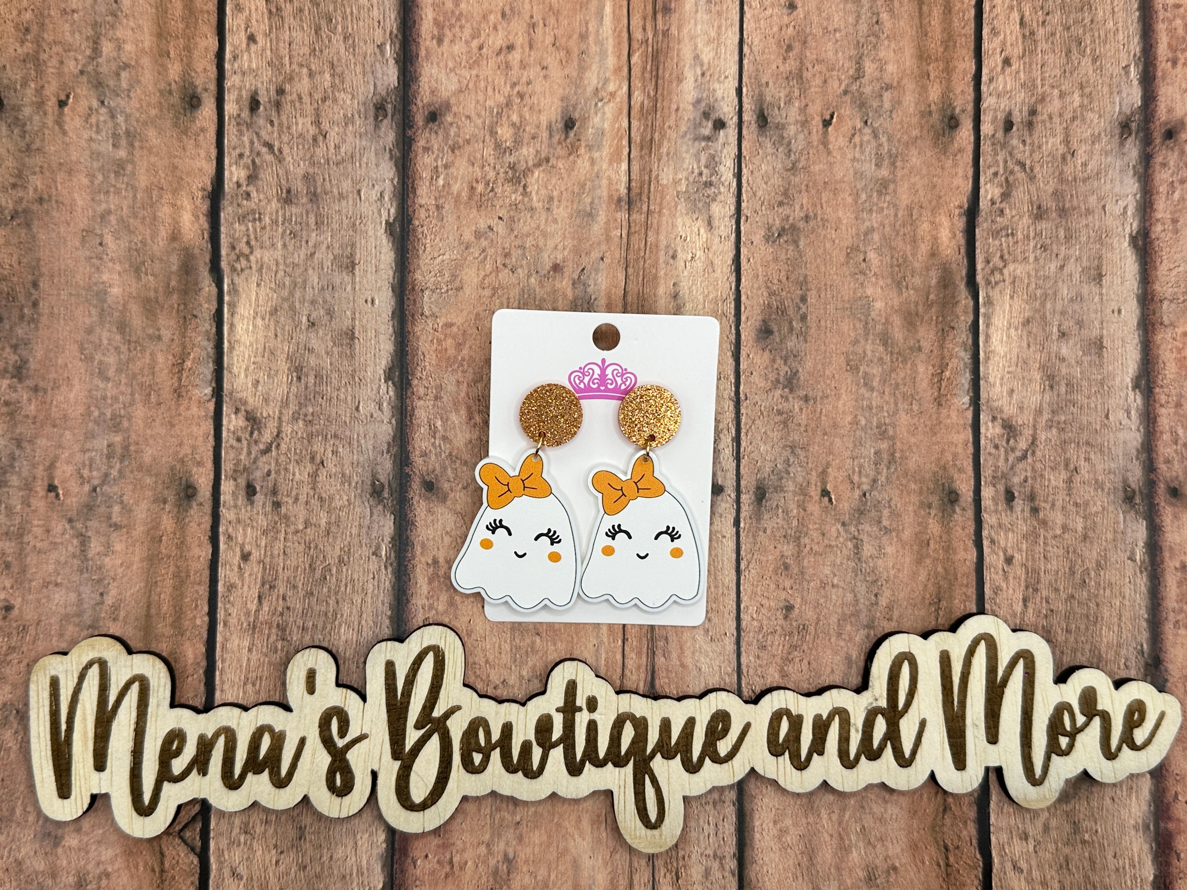 Ghost with Bow Earrings