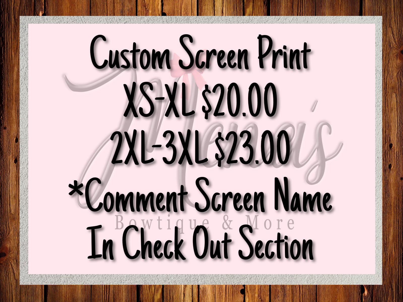 Custom Screen Transfer (PRE-SALE)