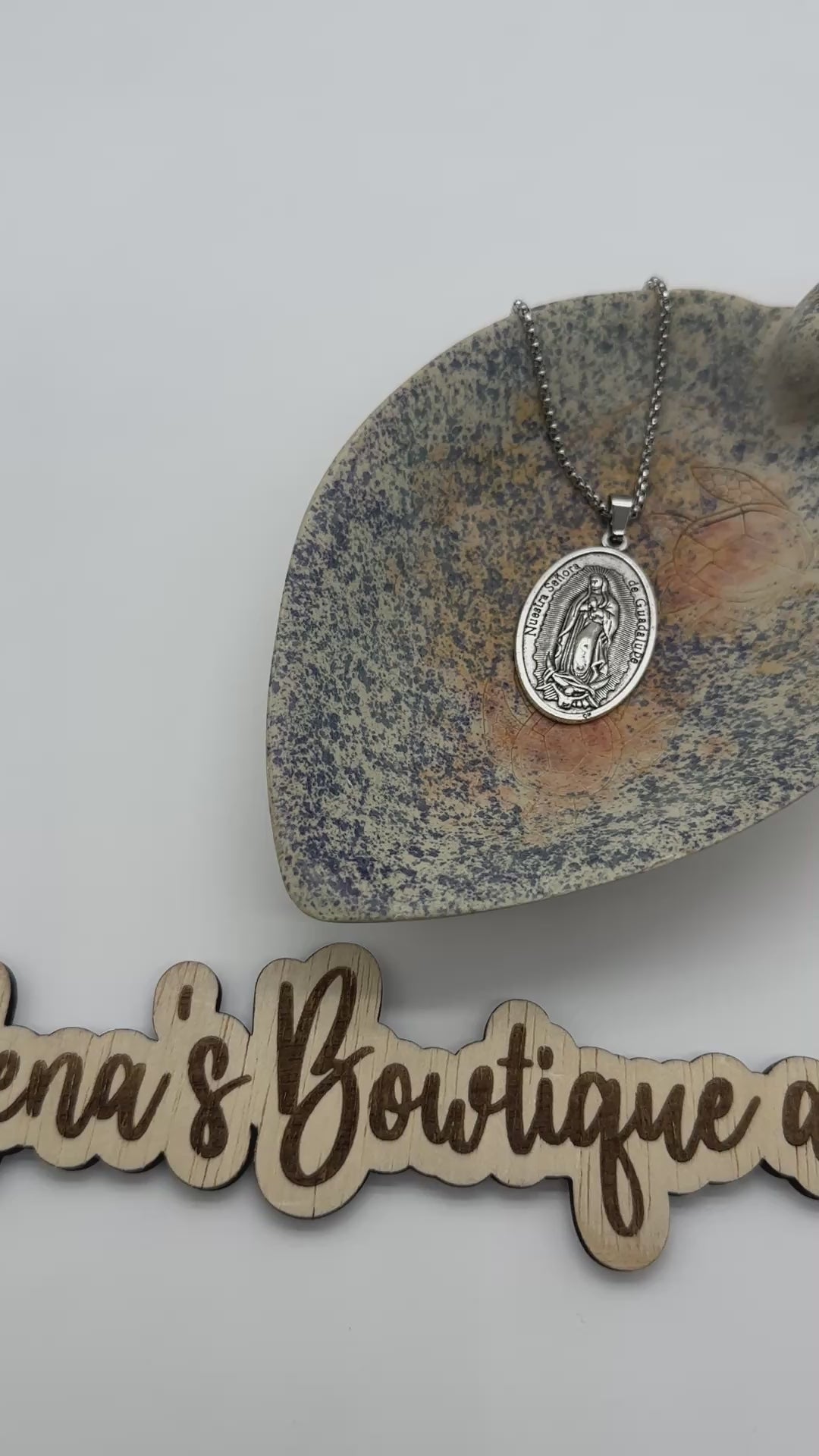 Virgen de Guadalupe Pendant Necklace- Silver