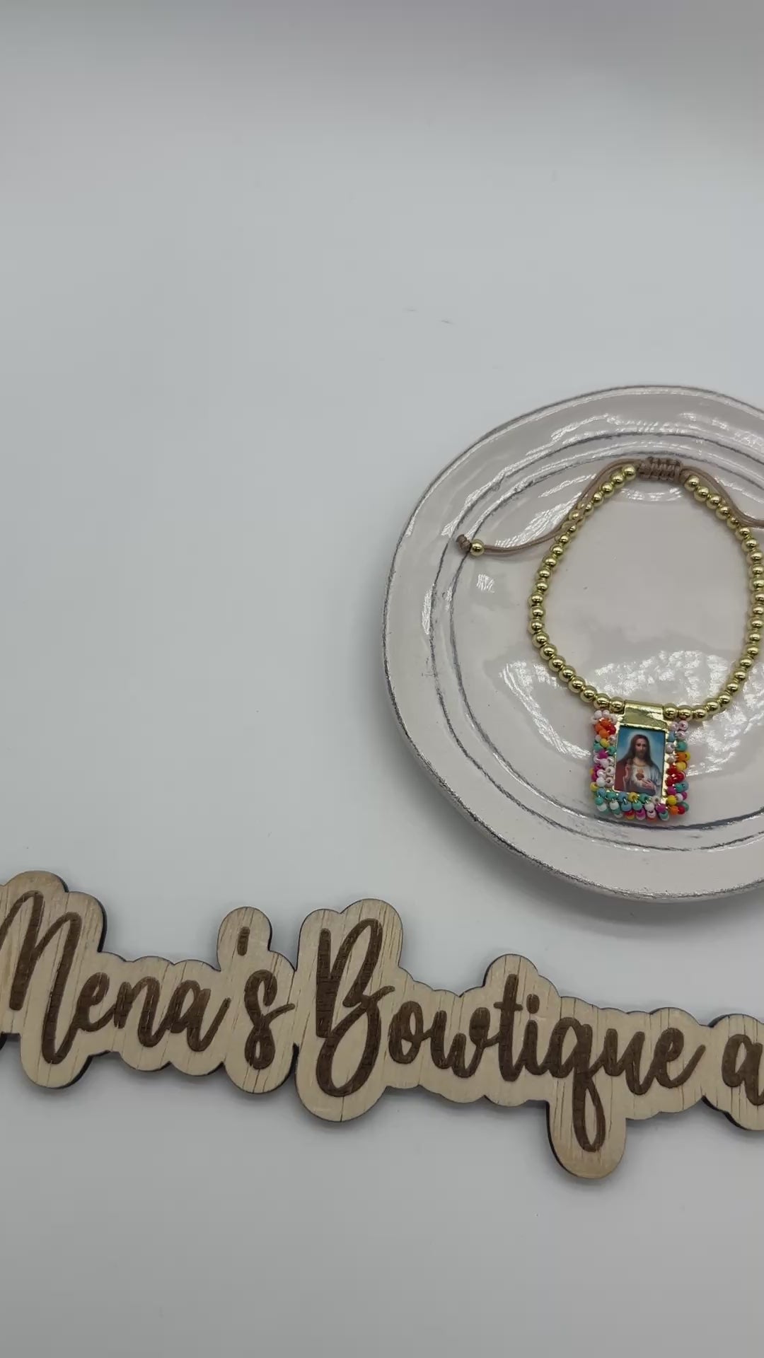 Faith Beaded Bracelet- Gold