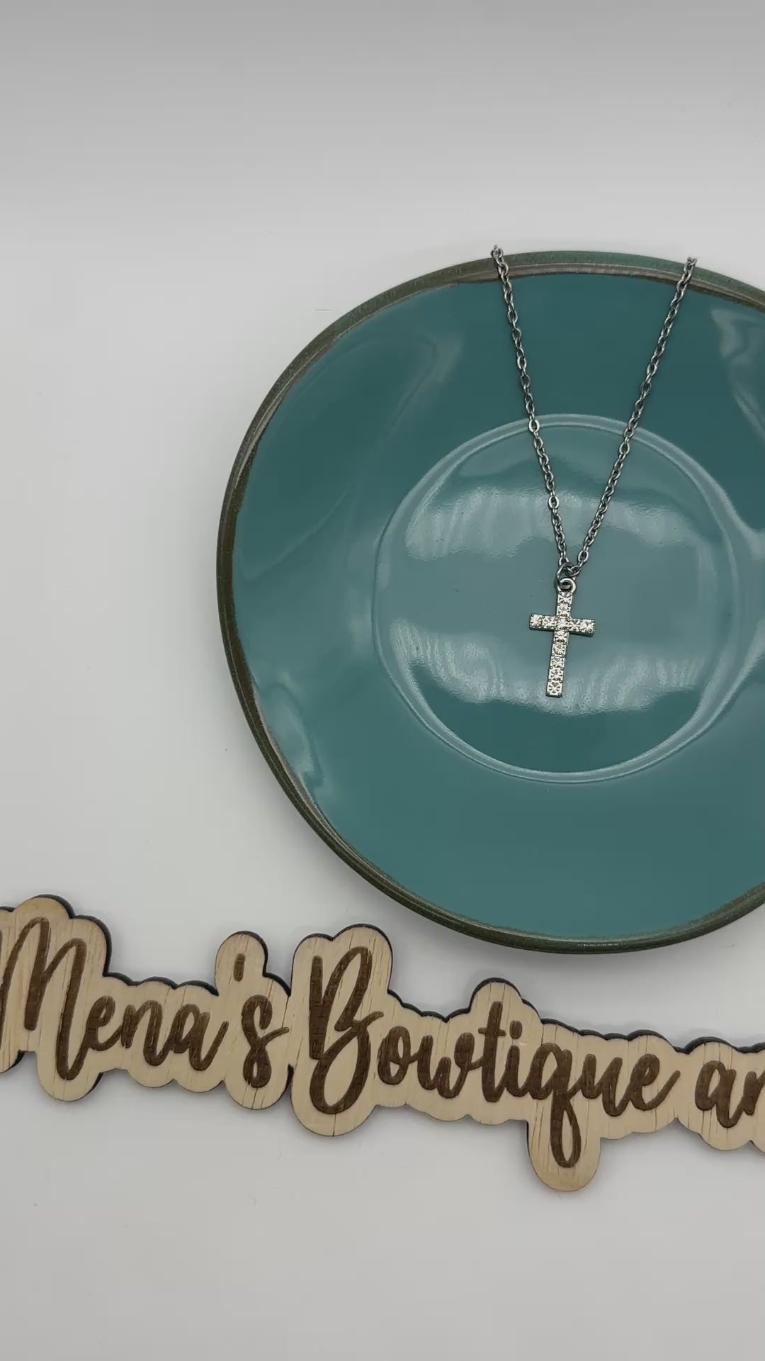 Cross Cubic Zirconia Necklaces & Earrings Assortment- Silver