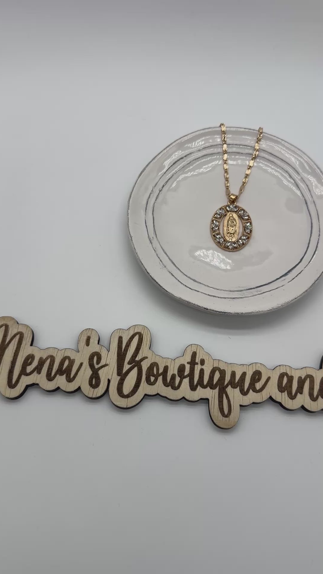 Virgen de Guadalupe Pedals Necklace- Gold