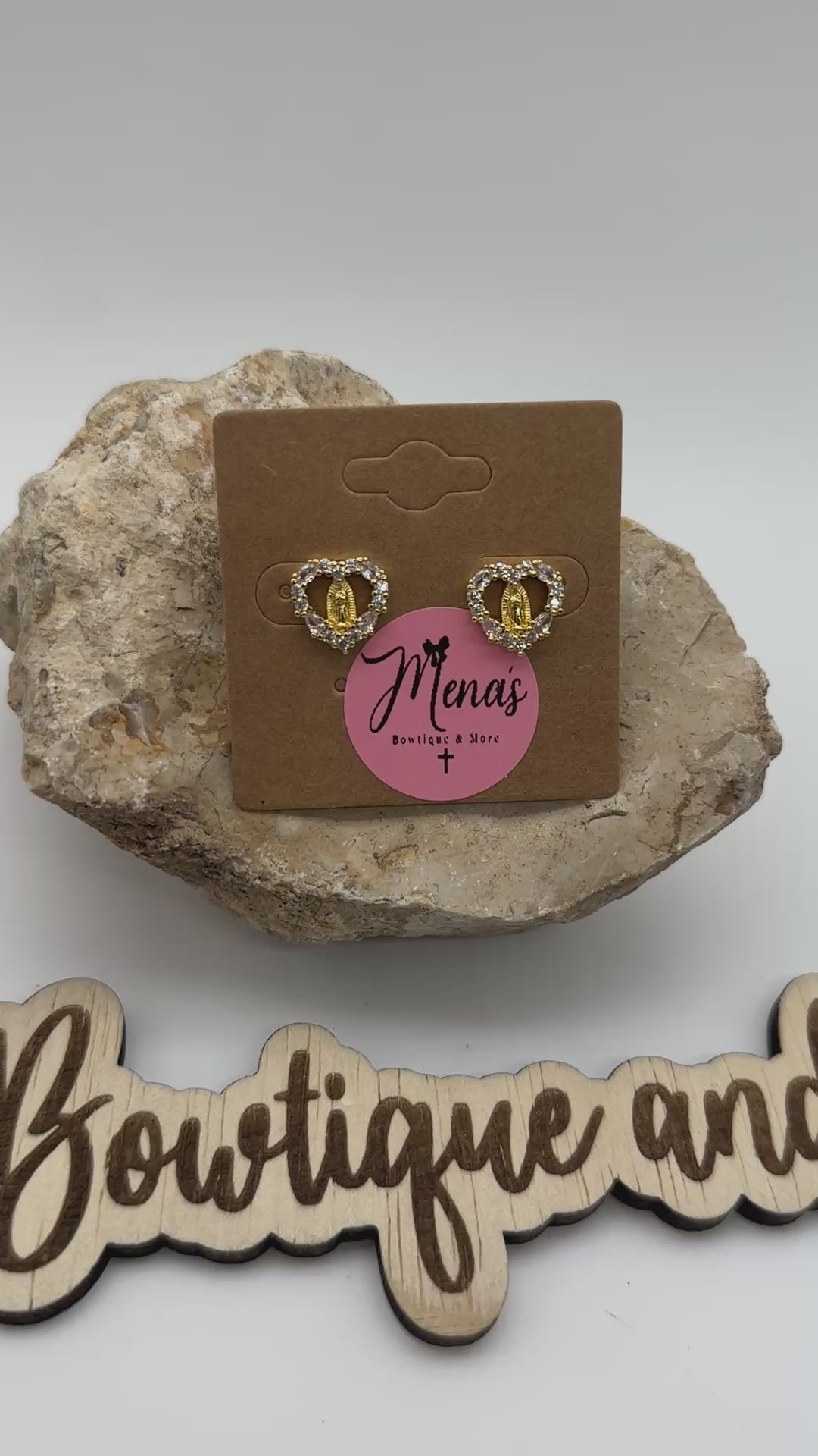 Virgen de Guadalupe Stud Heart Earrings- Assorted