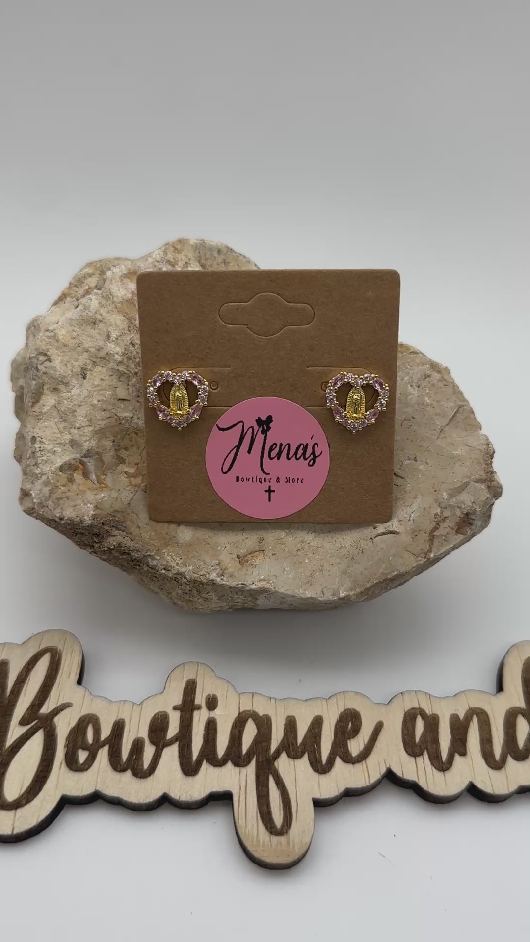 Virgen de Guadalupe Stud Heart Earrings- Assorted