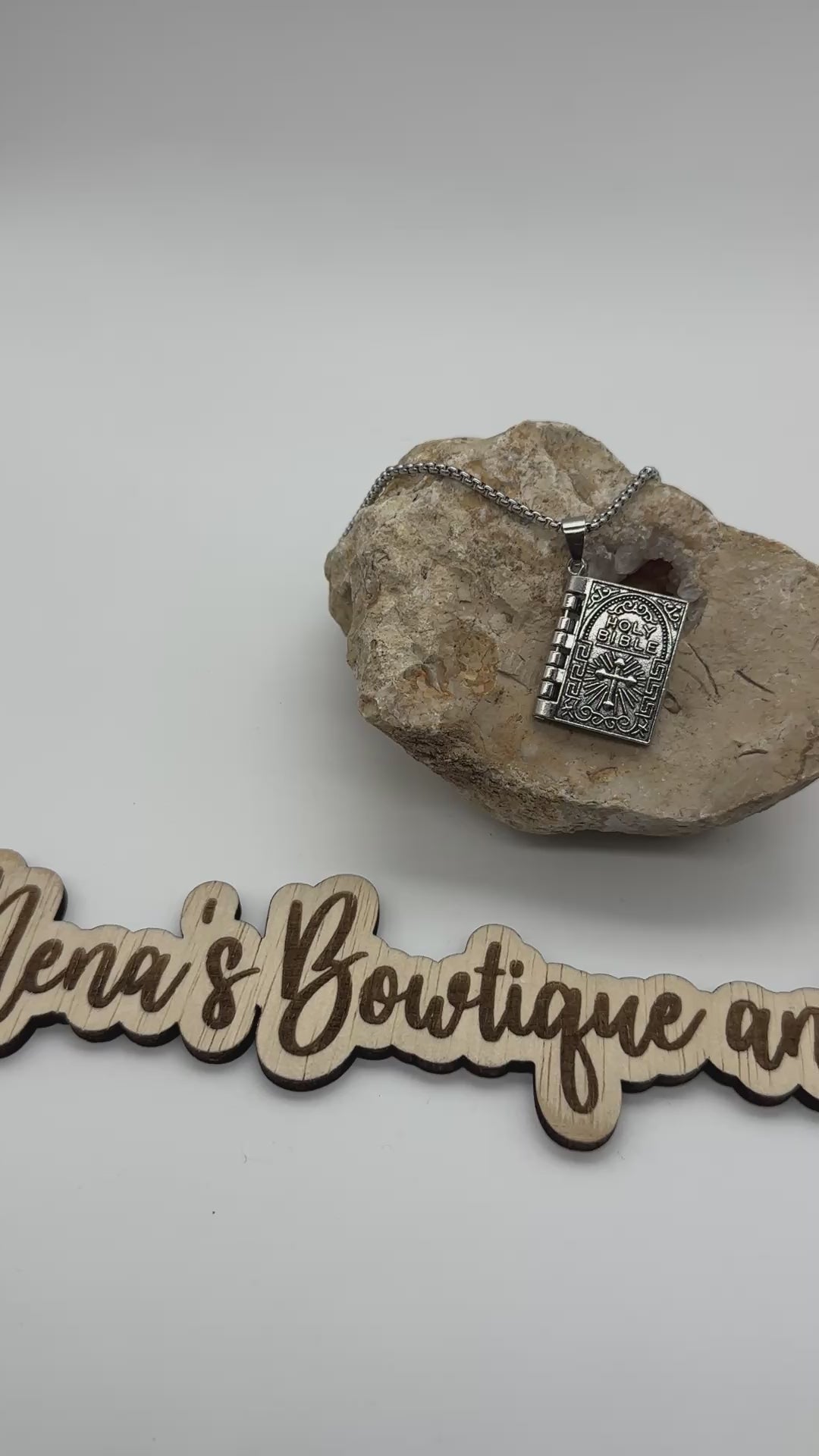 Holy Bible Necklace- Silver