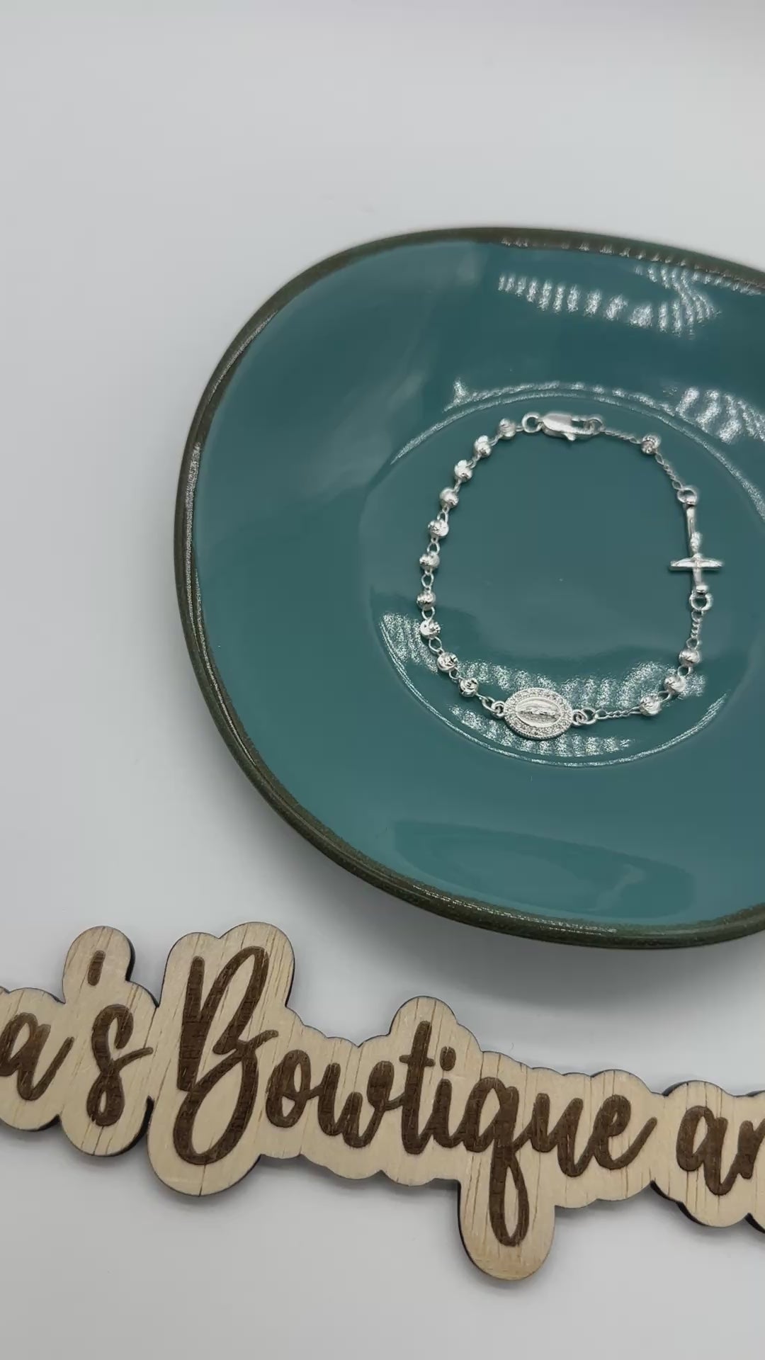 Virgen de Guadalupe Decade Rosary Bracelet- Silver