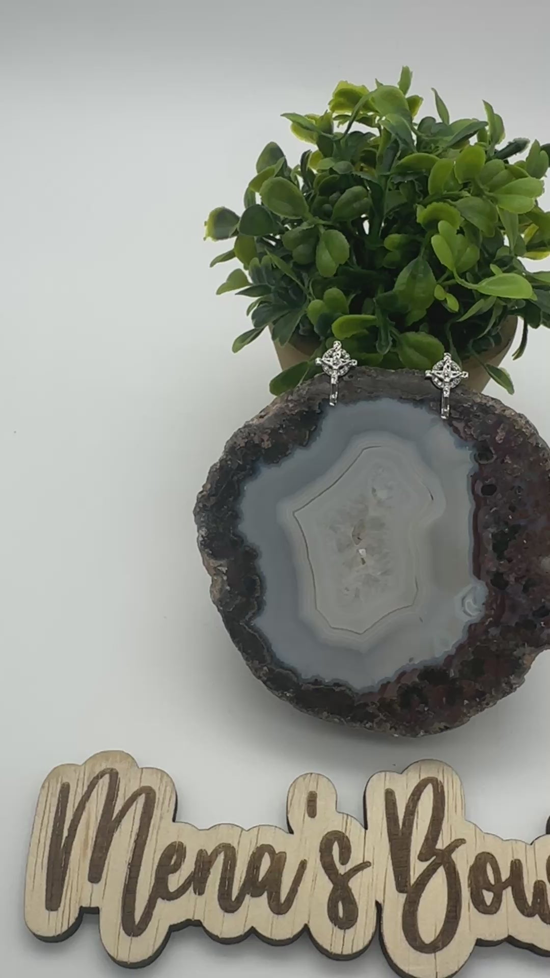 Jesus Crucifix Stud Earrings- Silver