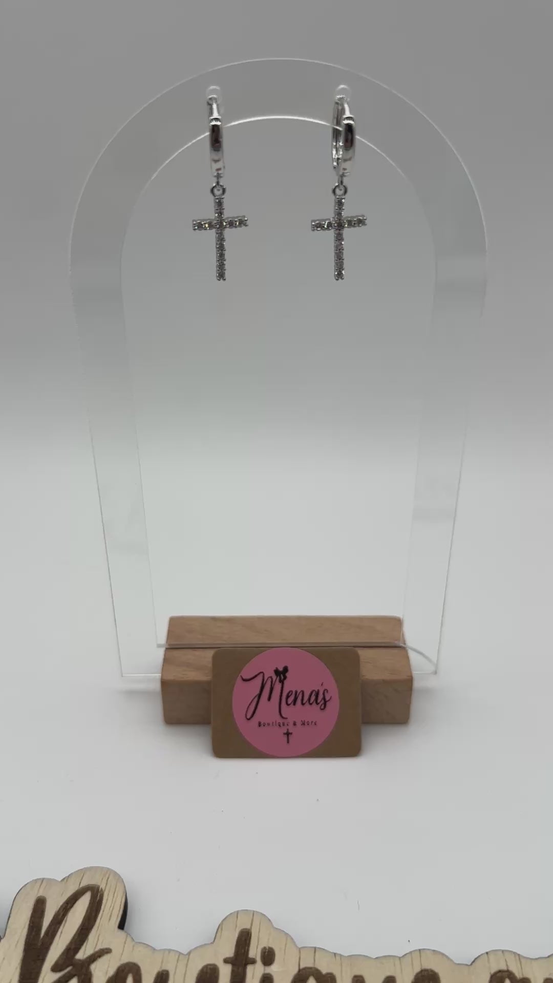 Cross Cubic Zirconia Necklaces & Earrings Assortment- Silver