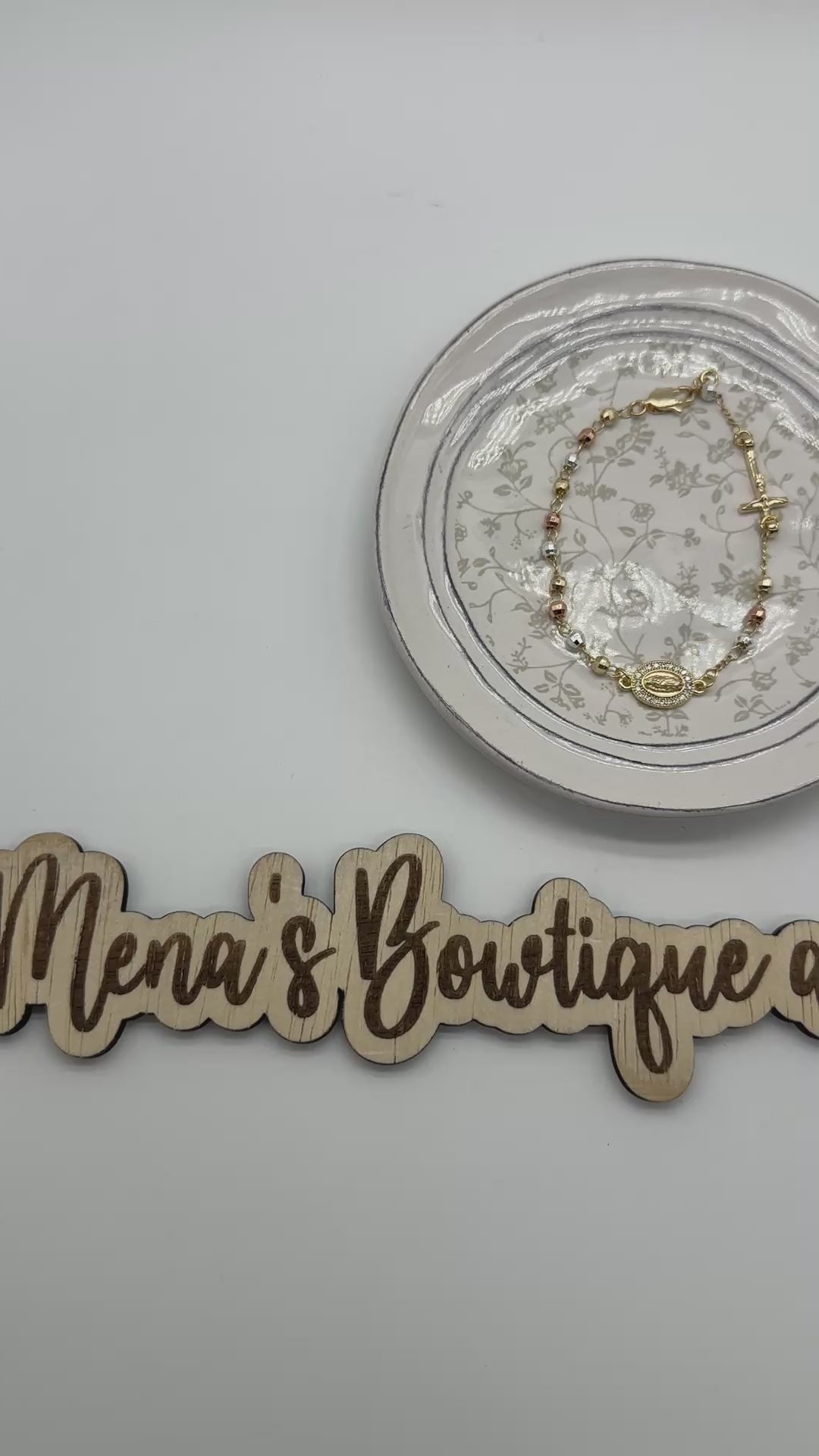 Virgen de Guadalupe Decade Rosary Bracelet- Gold