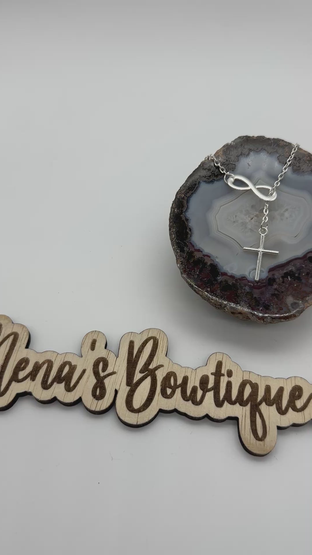 Infinity Cross Necklace- Silver