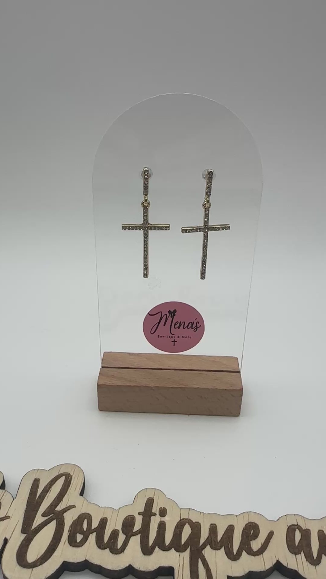 Jesus Cross Dangle Earrings- Gold Assorted