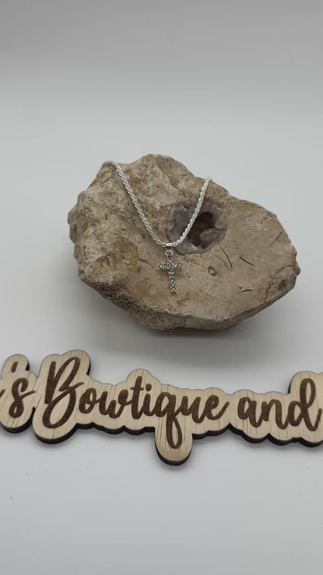 Cross Cubic Zirconia Necklaces & Earrings Assortment- Silver