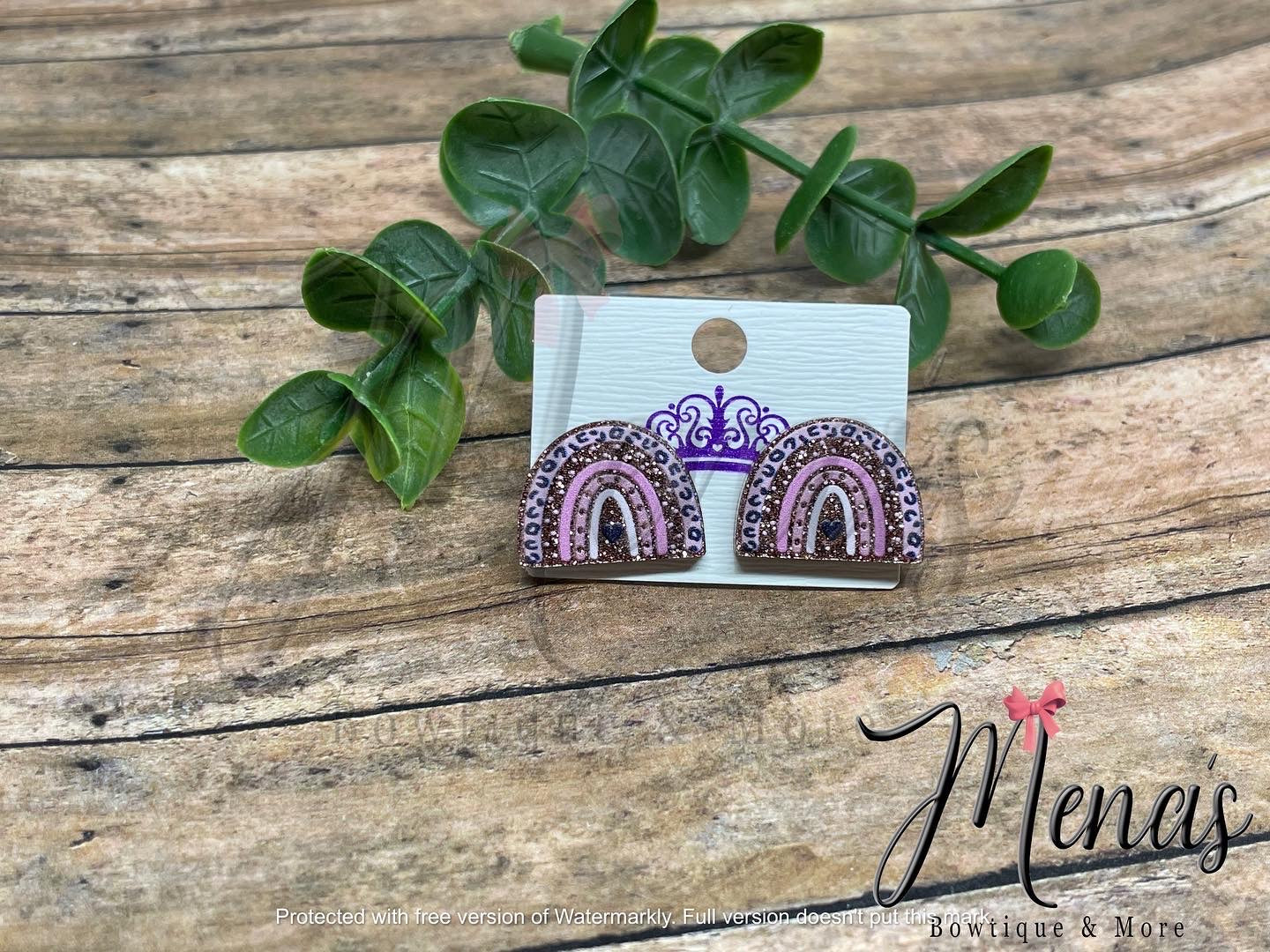 Rose Gold Rainbow Earrings