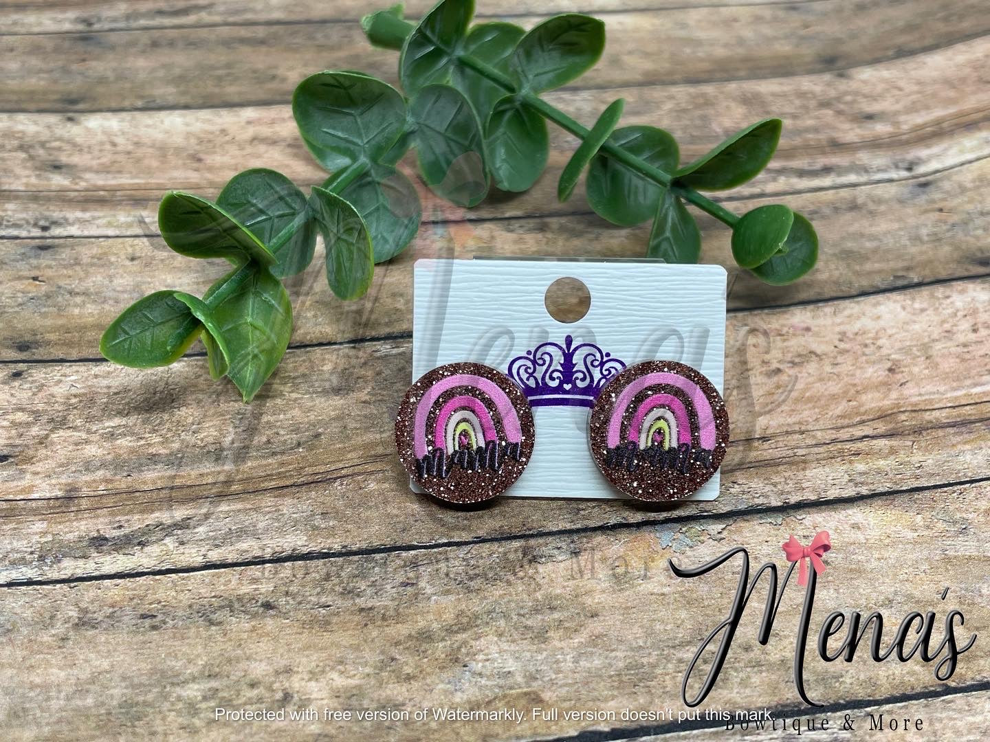 Rose Gold Mama Circle Earrings