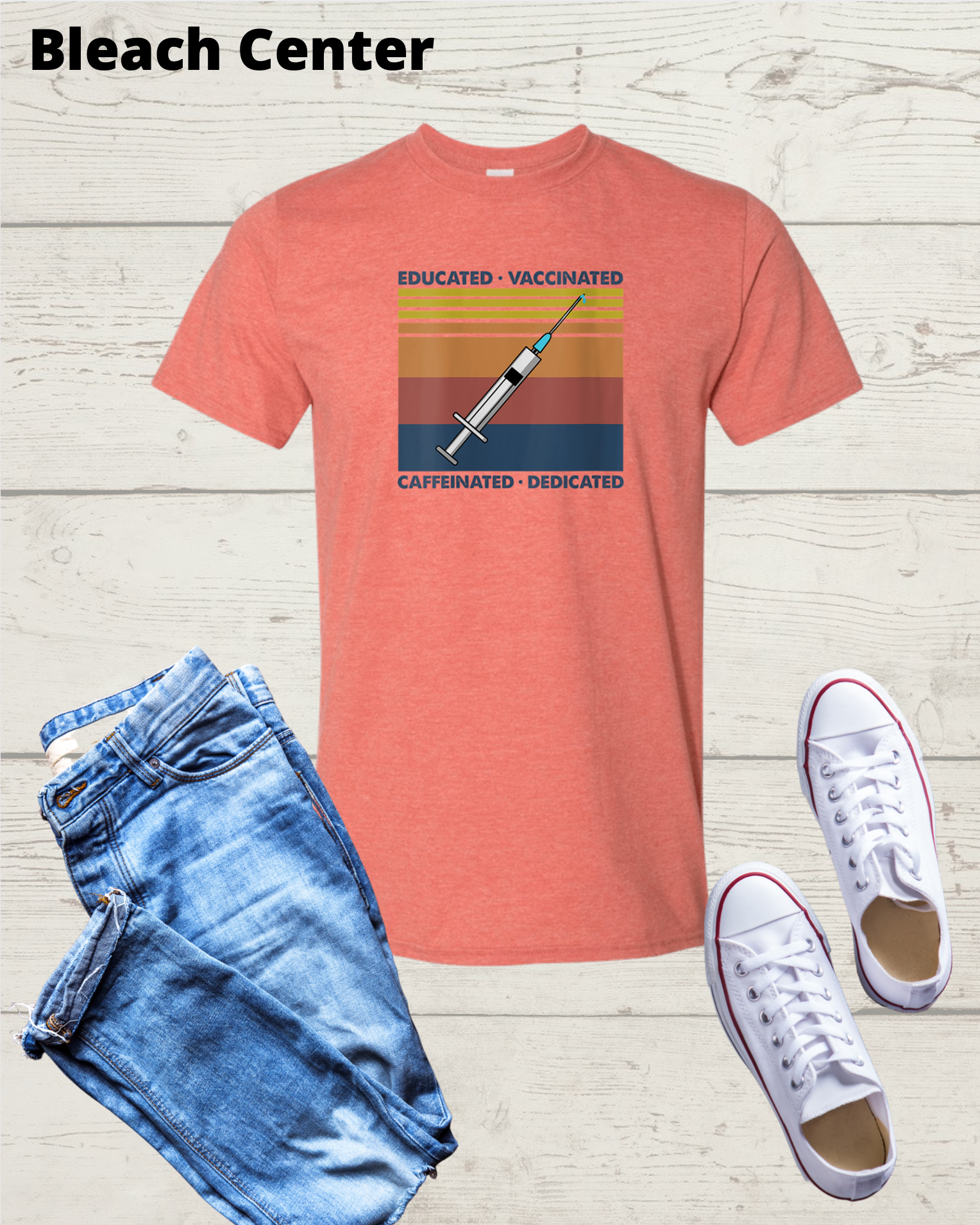 Adult Bleach Center Short Sleeve Shirt