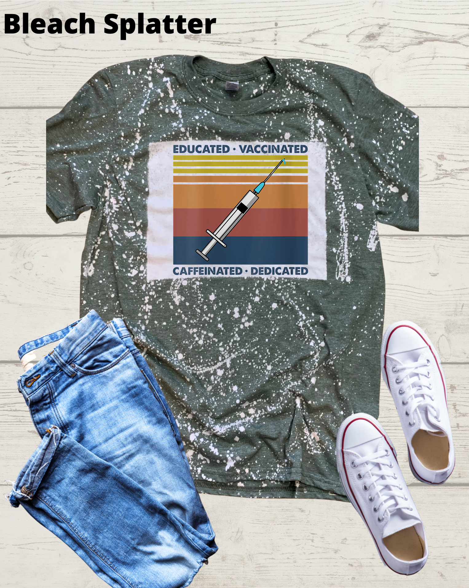 Adult Bleached Splatter Short Sleeve Shirts