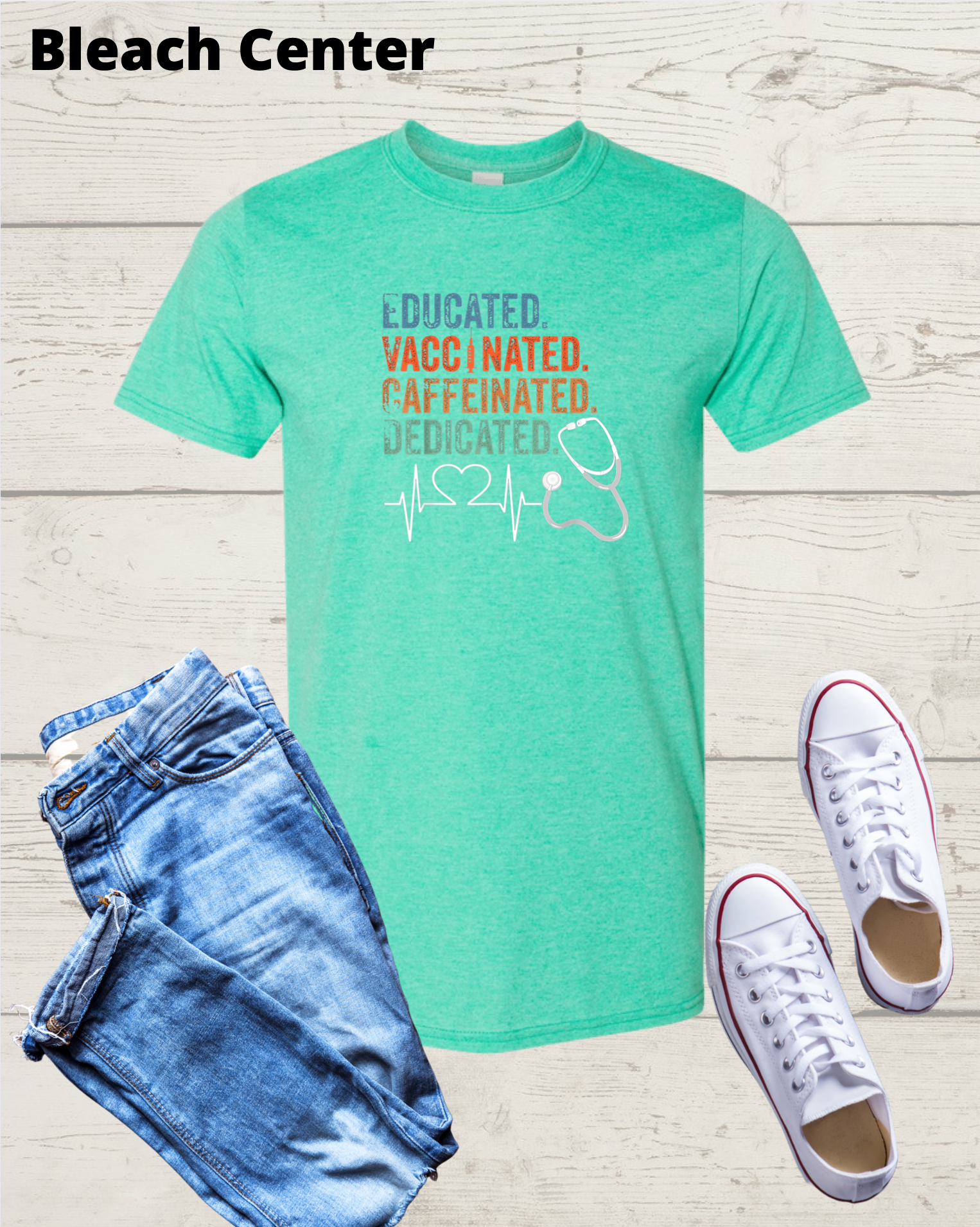 Adult Bleach Center Short Sleeve Shirt