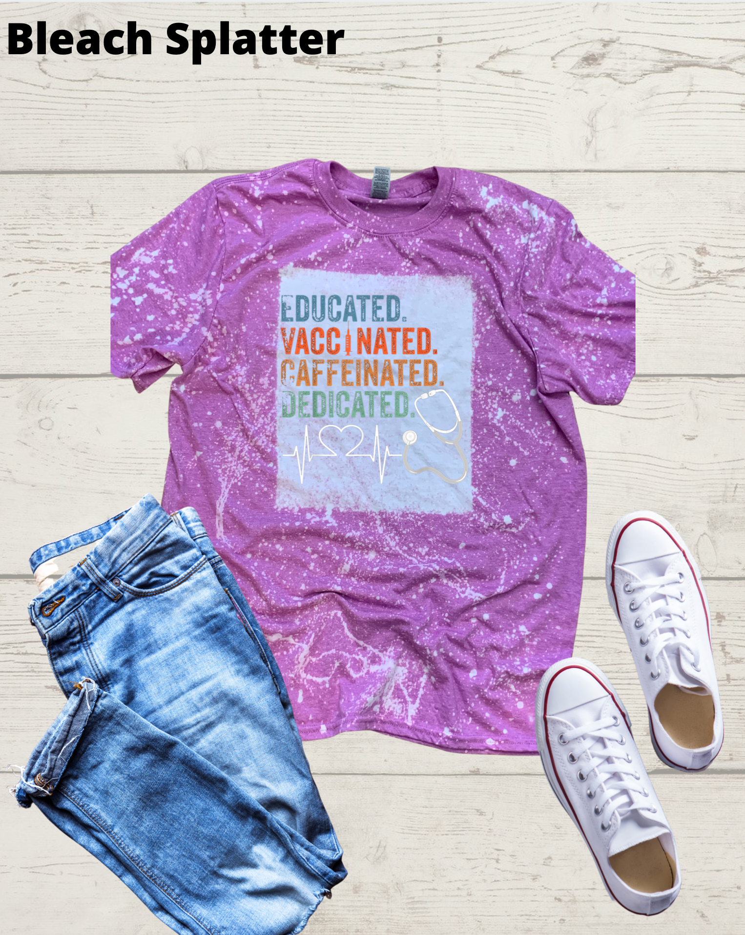 Adult Bleached Splatter Short Sleeve Shirts