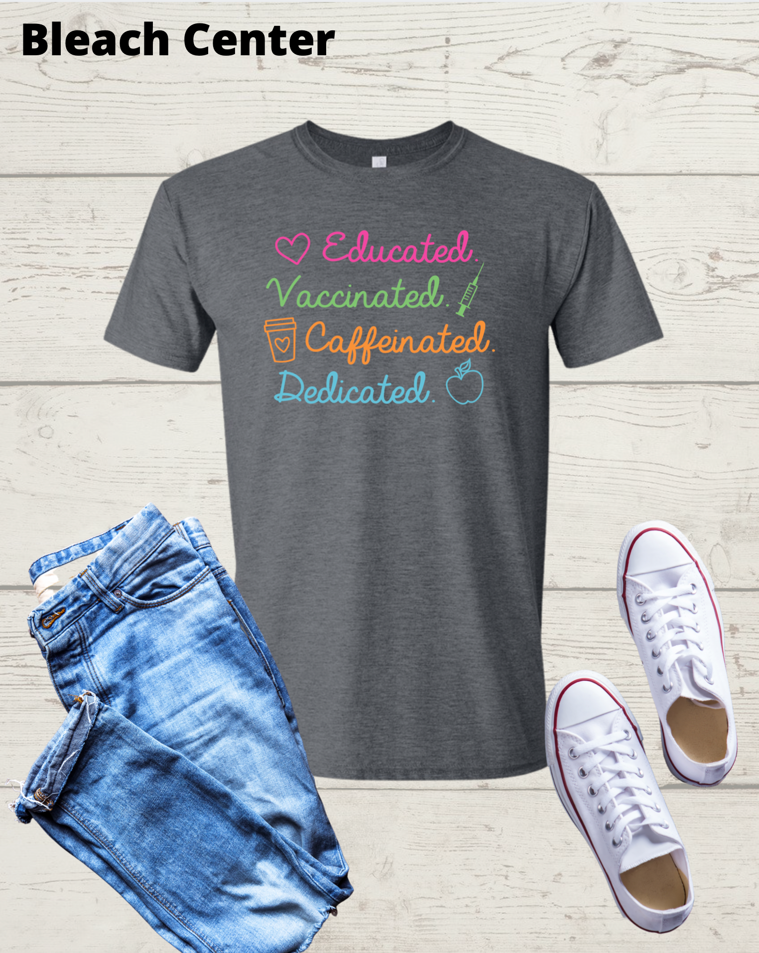 Adult Bleach Center Short Sleeve Shirt