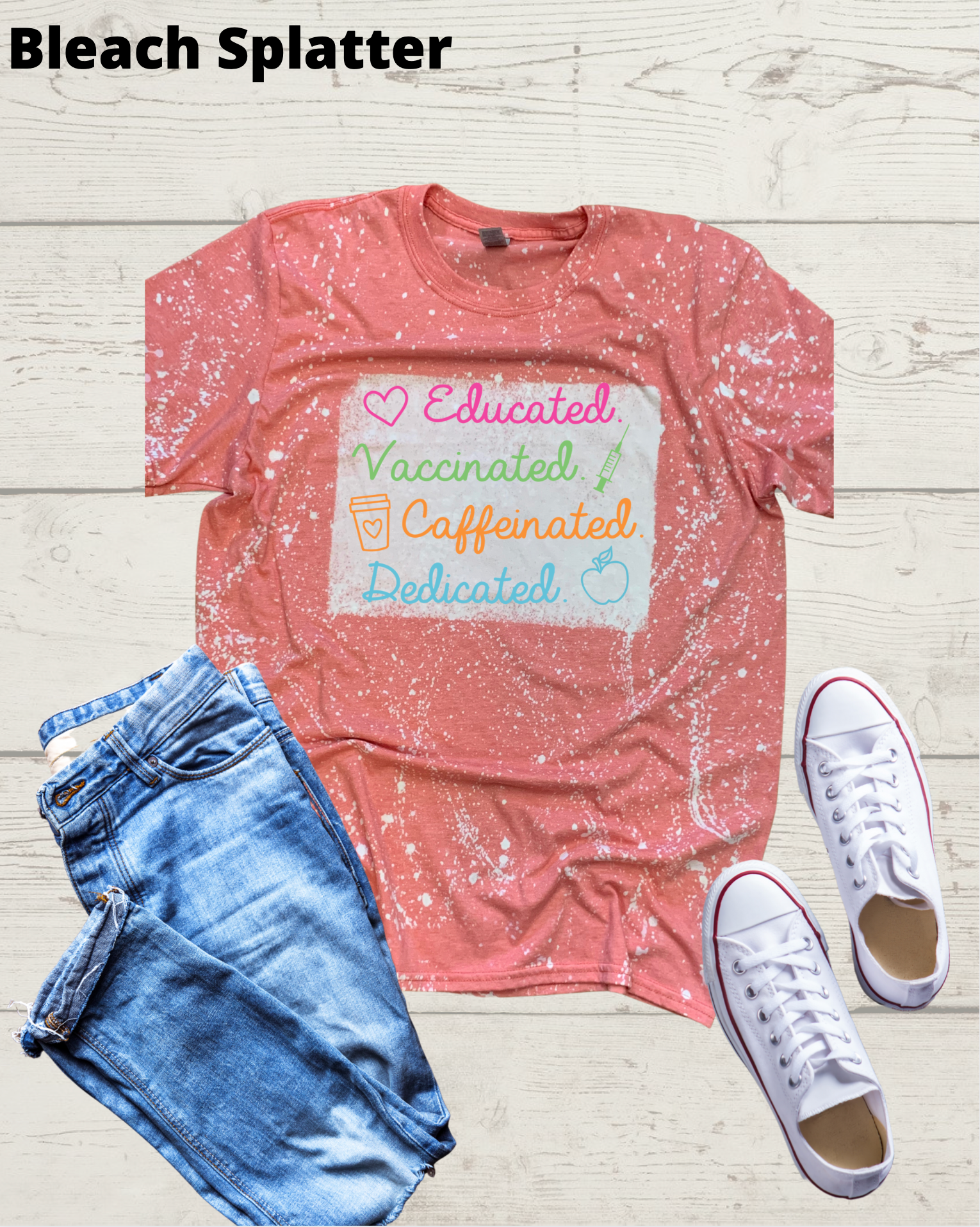 Adult Bleached Splatter Short Sleeve Shirts