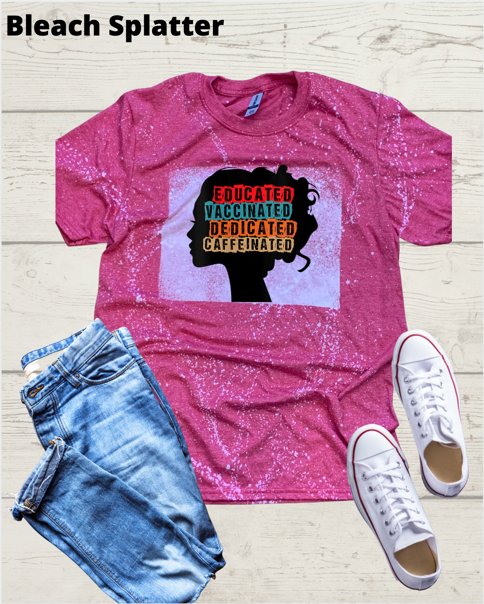 Adult Bleached Splatter Short Sleeve Shirts