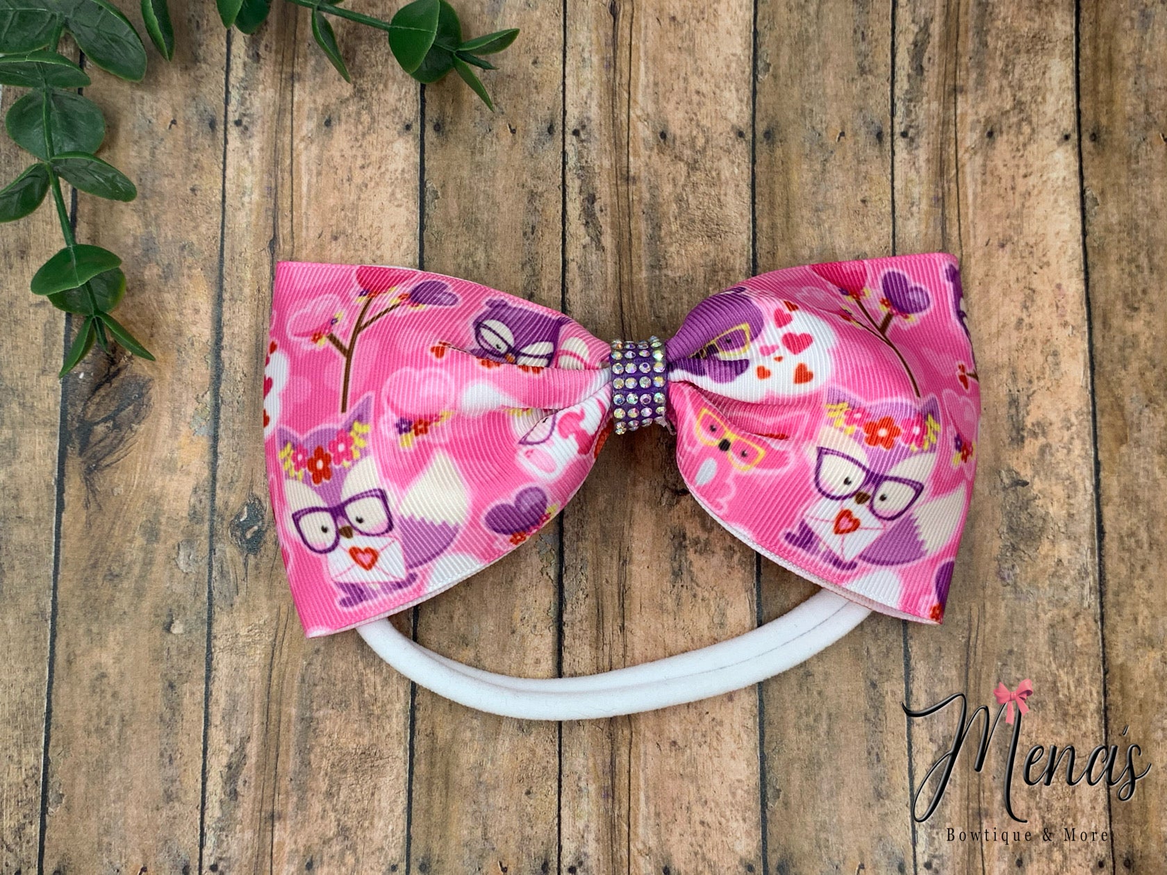 Pink Owls Nylon Headband