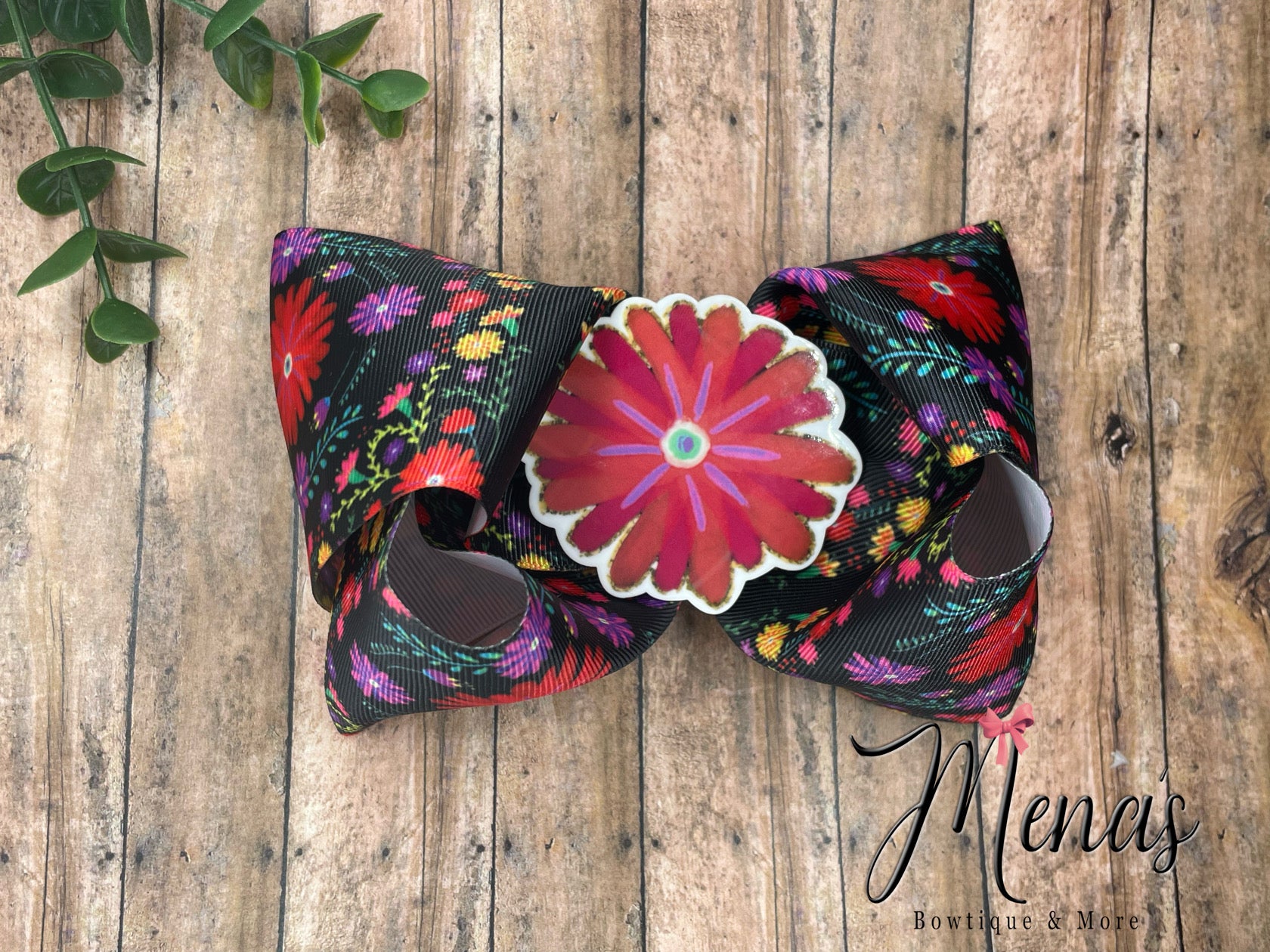 Fiesta Black Flower Bow