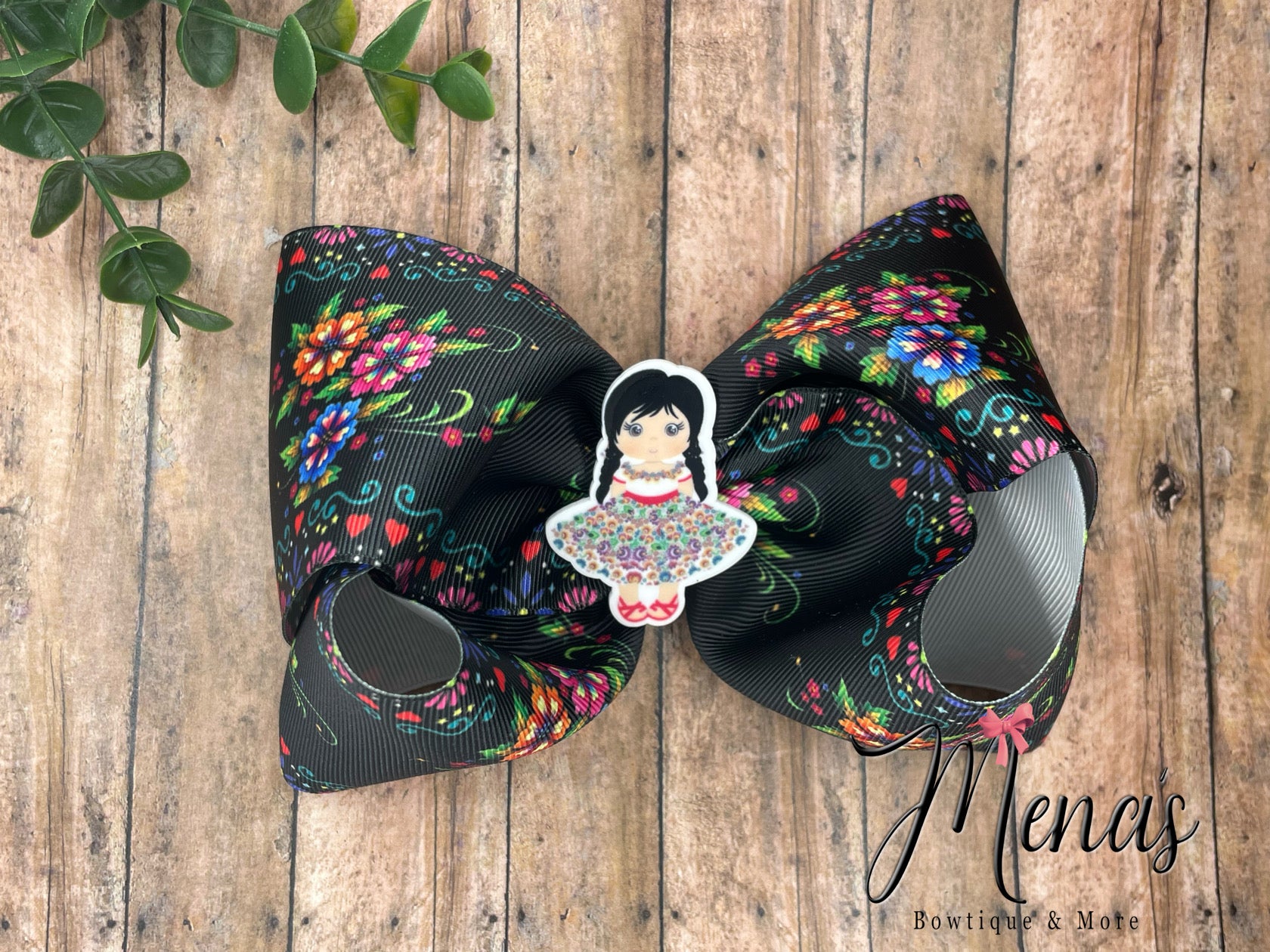 Black Floral Mexicanita Boutique Bow