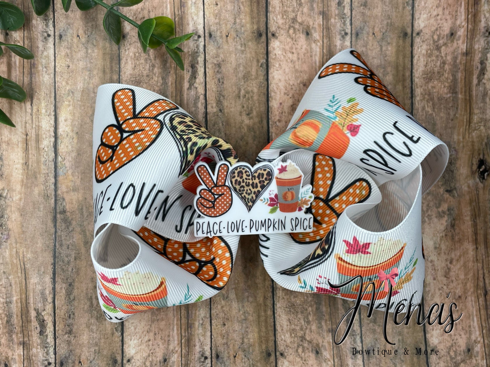 Peace, Love, Pumpkin Spice Boutique Bow
