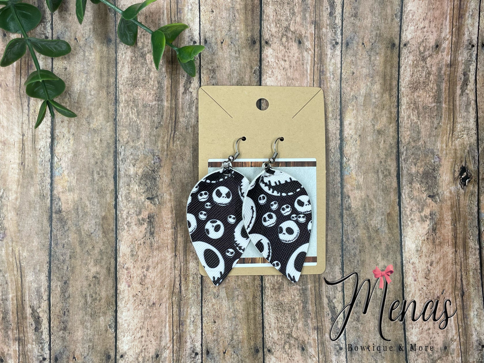 White Skull Man Inspired Teardrop Earrings