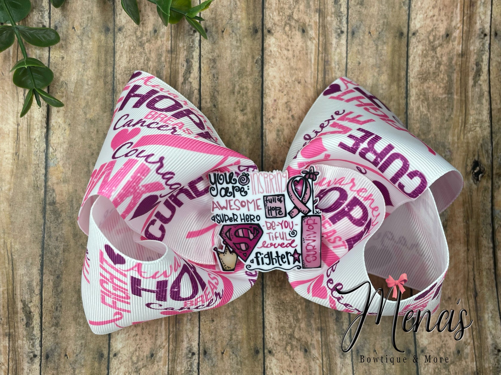 Breast Cancer Inspired Boutique Bow