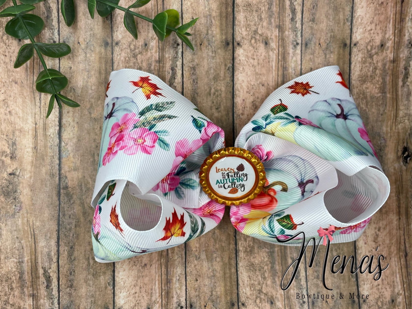 Fall Pumpkin Floral Boutique Bow