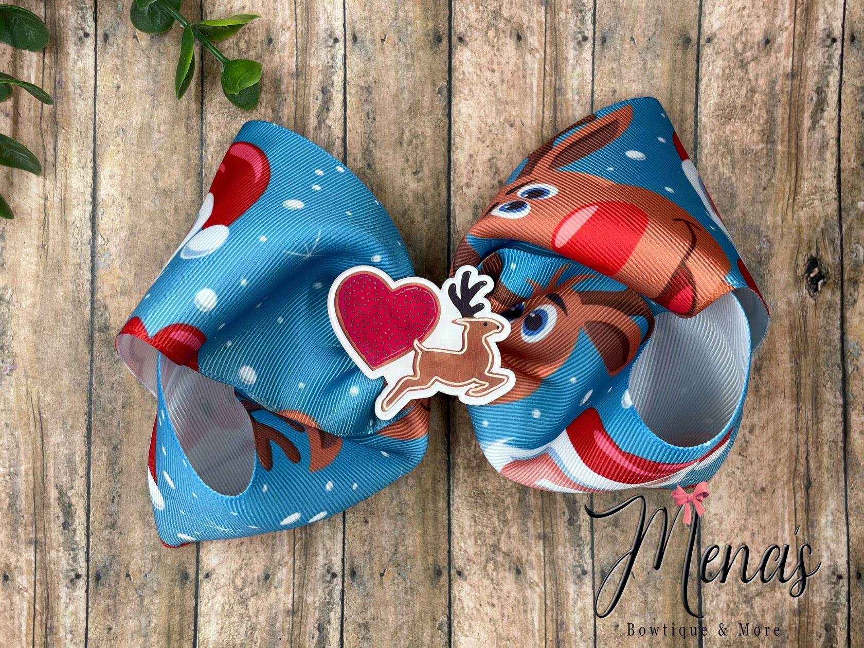 Santa & Reindeer Boutique Bow