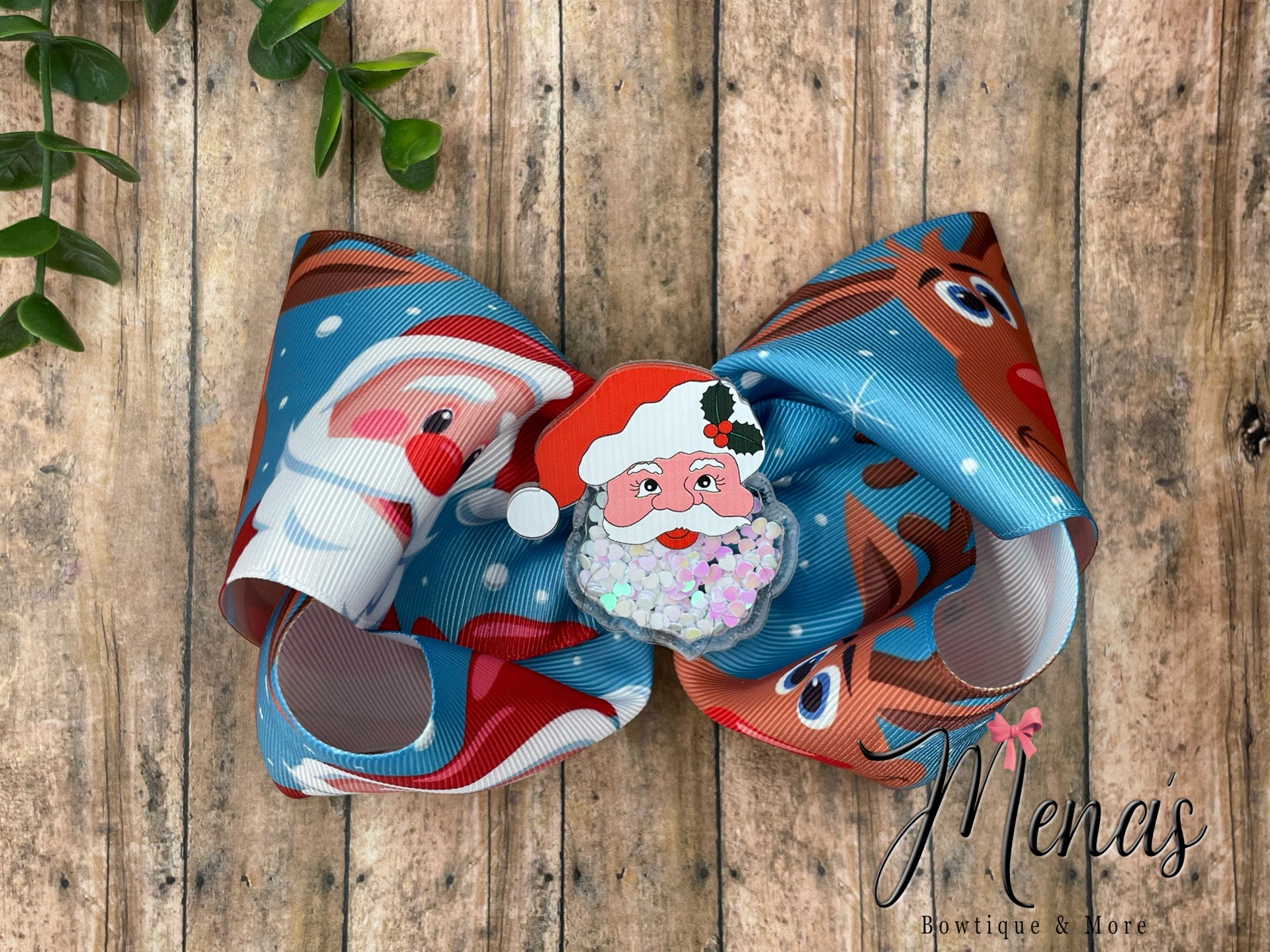 Santa & Reindeer Boutique Bow