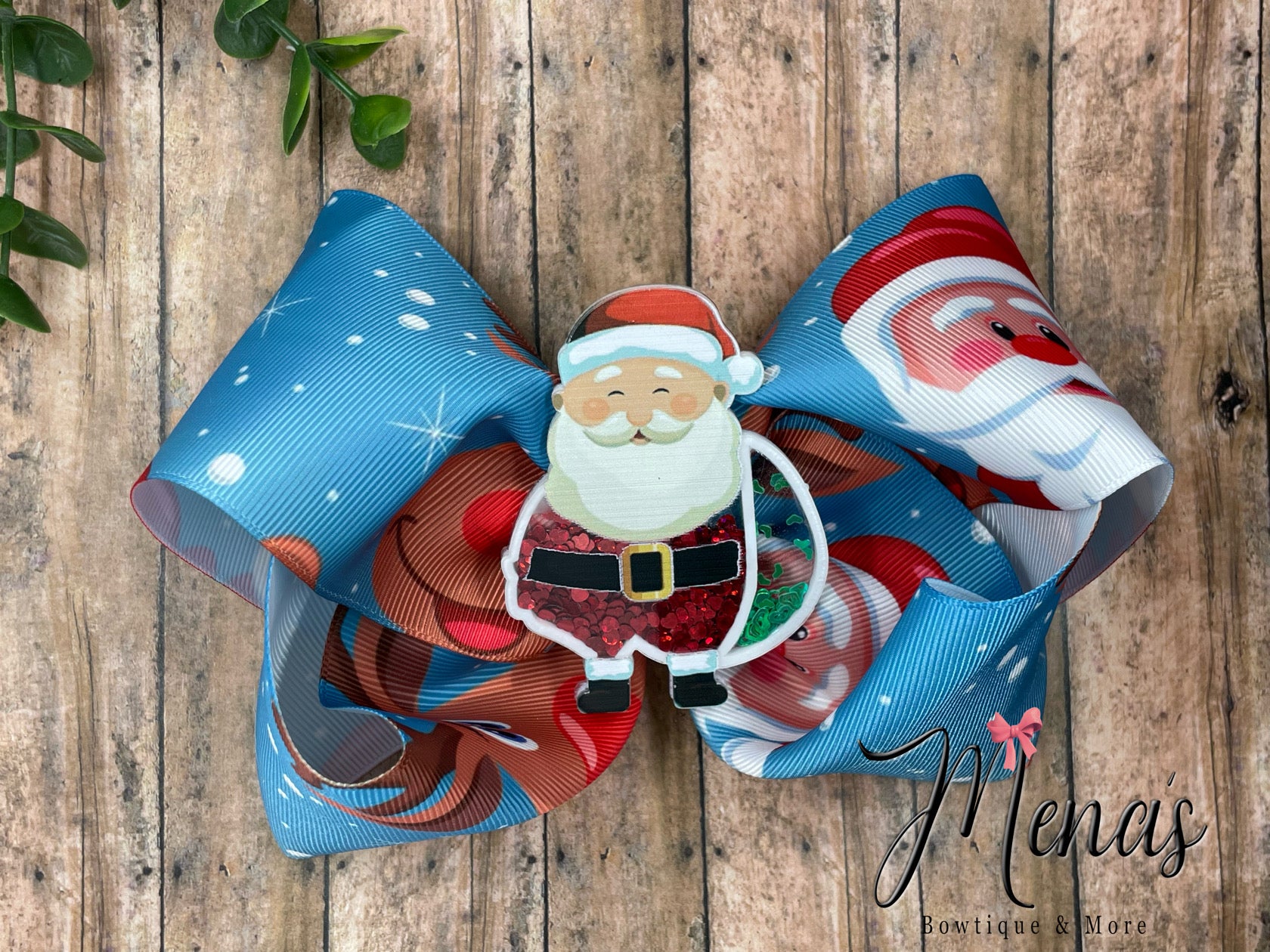 Santa & Reindeer Boutique Bow