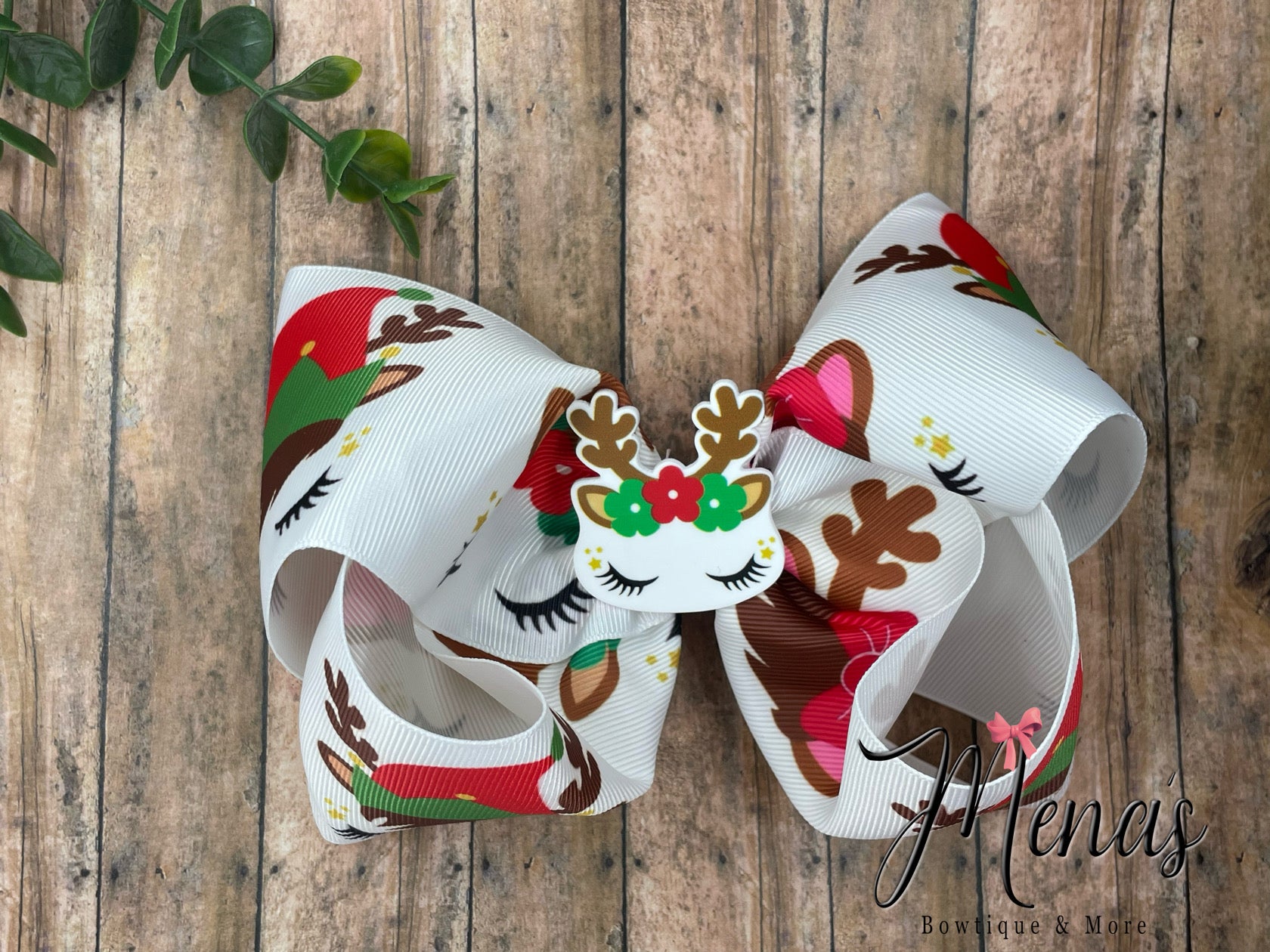 Reindeer Girly Boutique Bow