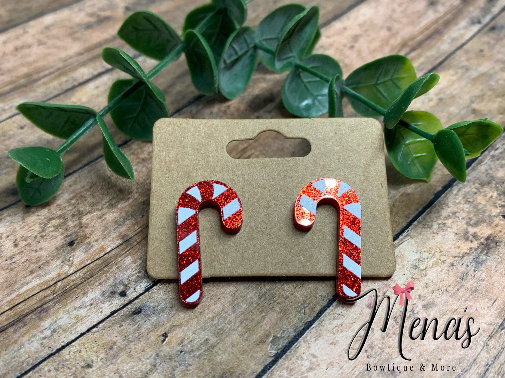 Candy Cane Earring Studs